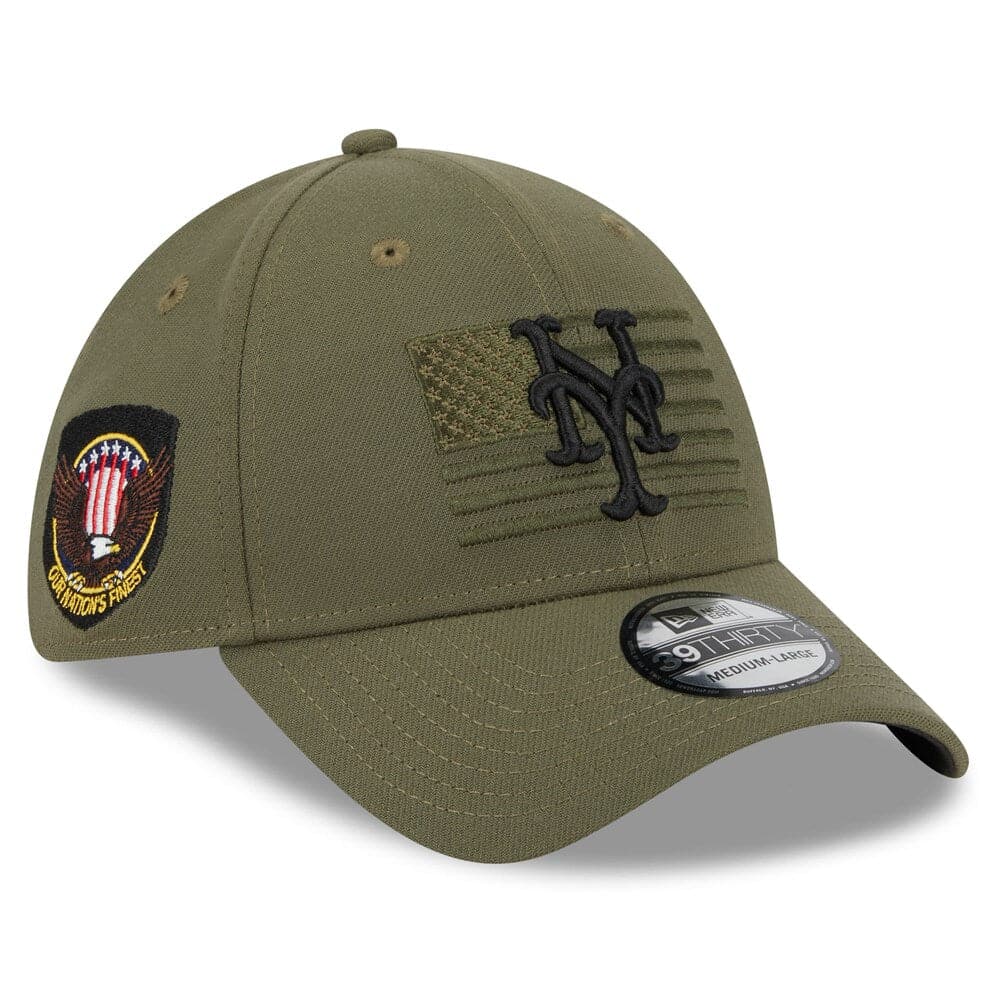New Era Caps New York Mets New Era MLB 2023 Armed Forces 39THIRTY Stretch-Fit Hat - Army
