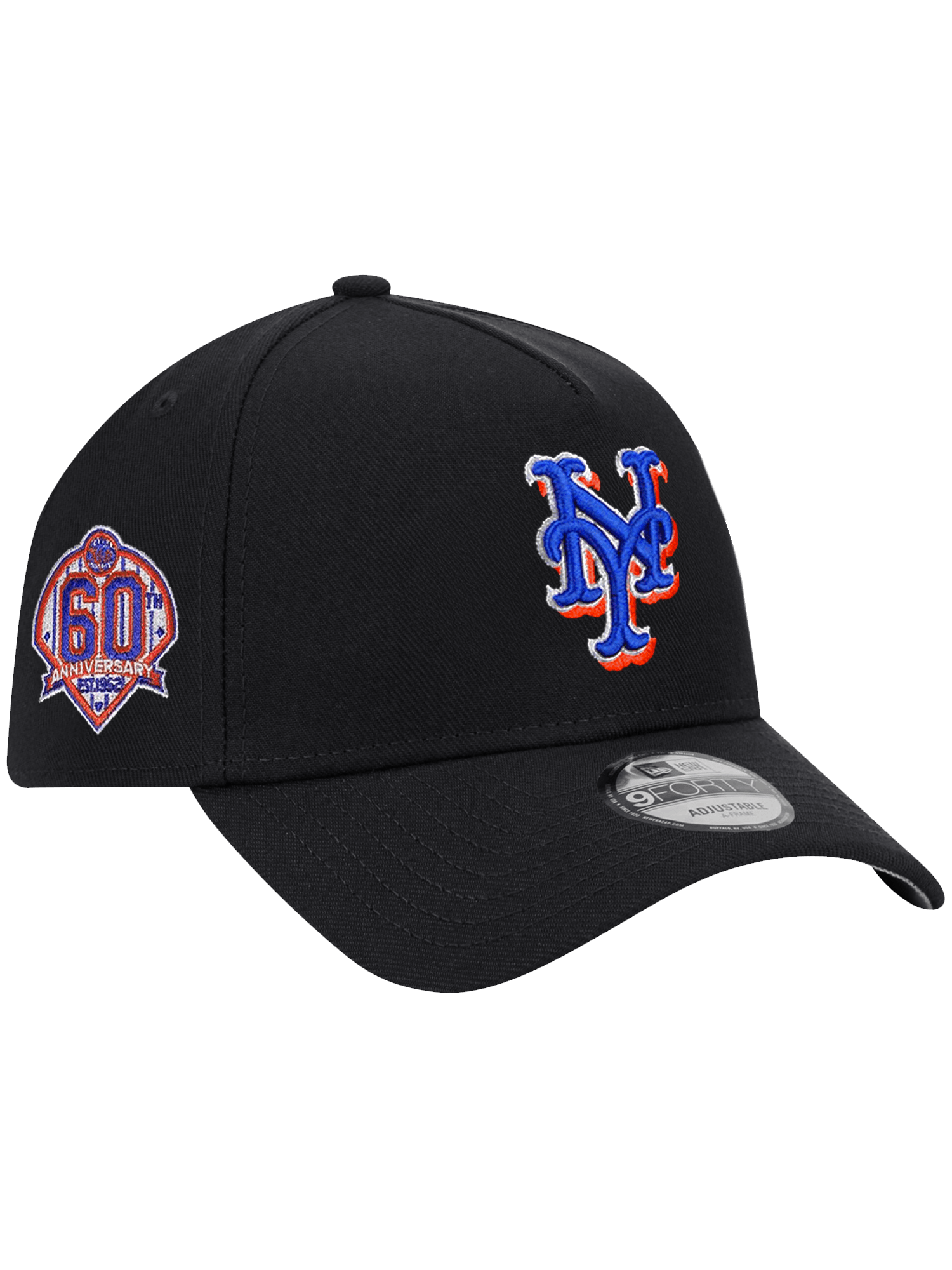 New Era Caps New York Mets New Era MLB 60th Ann 9FORTY A-Frame Snapback Hat - Black