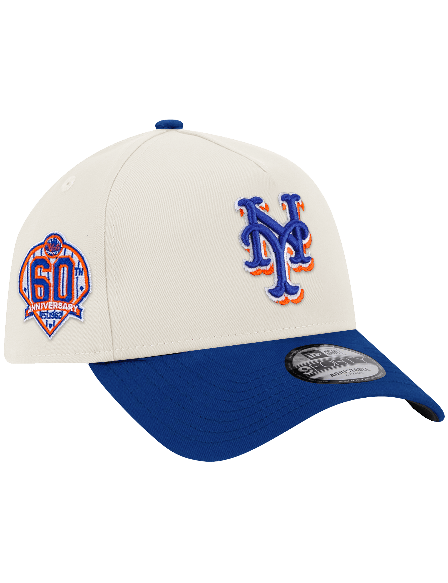 New Era Caps New York Mets New Era MLB 60th Ann 9FORTY A-Frame Snapback Hat - Chrome