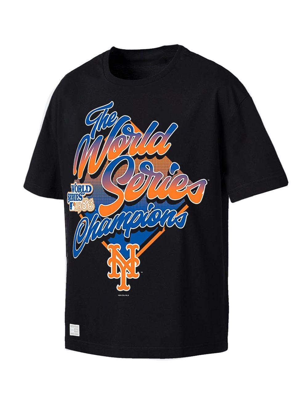 New Era T-Shirts New York Mets New Era MLB 86 Champs Oversized T-Shirt - Black