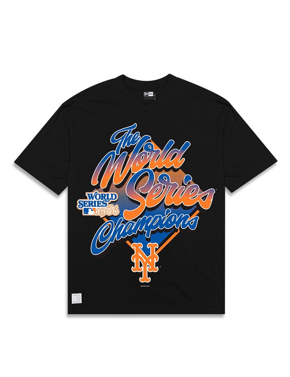 New Era T-Shirts New York Mets New Era MLB 86 Champs Oversized T-Shirt - Black