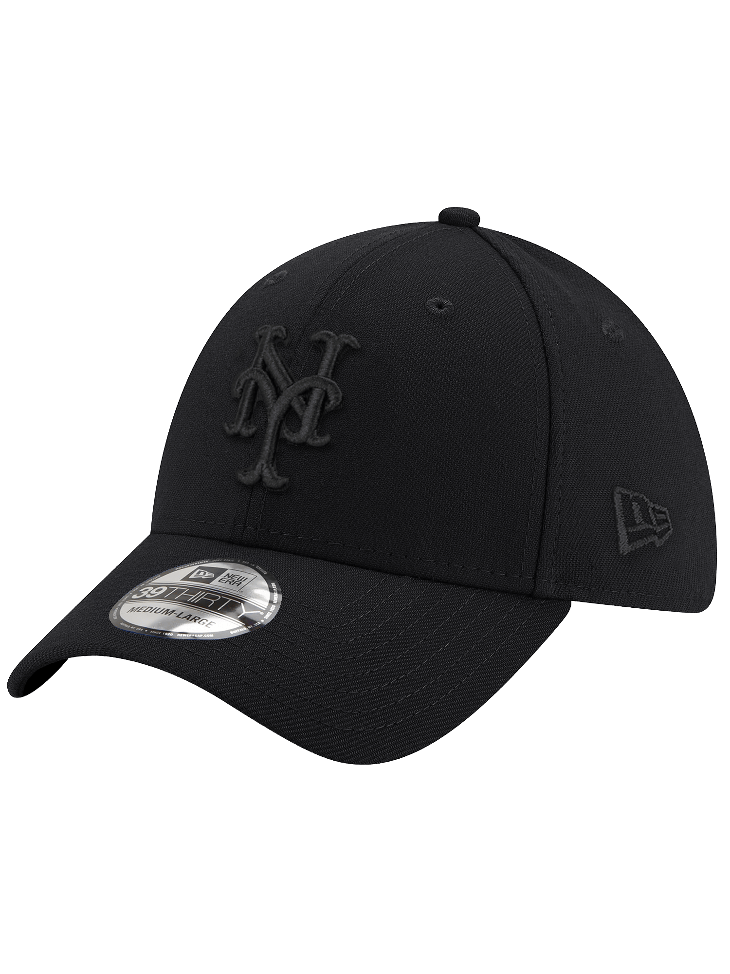 New Era Caps New York Mets New Era MLB Black On Black 39THIRTY Stretch-Fit Hat