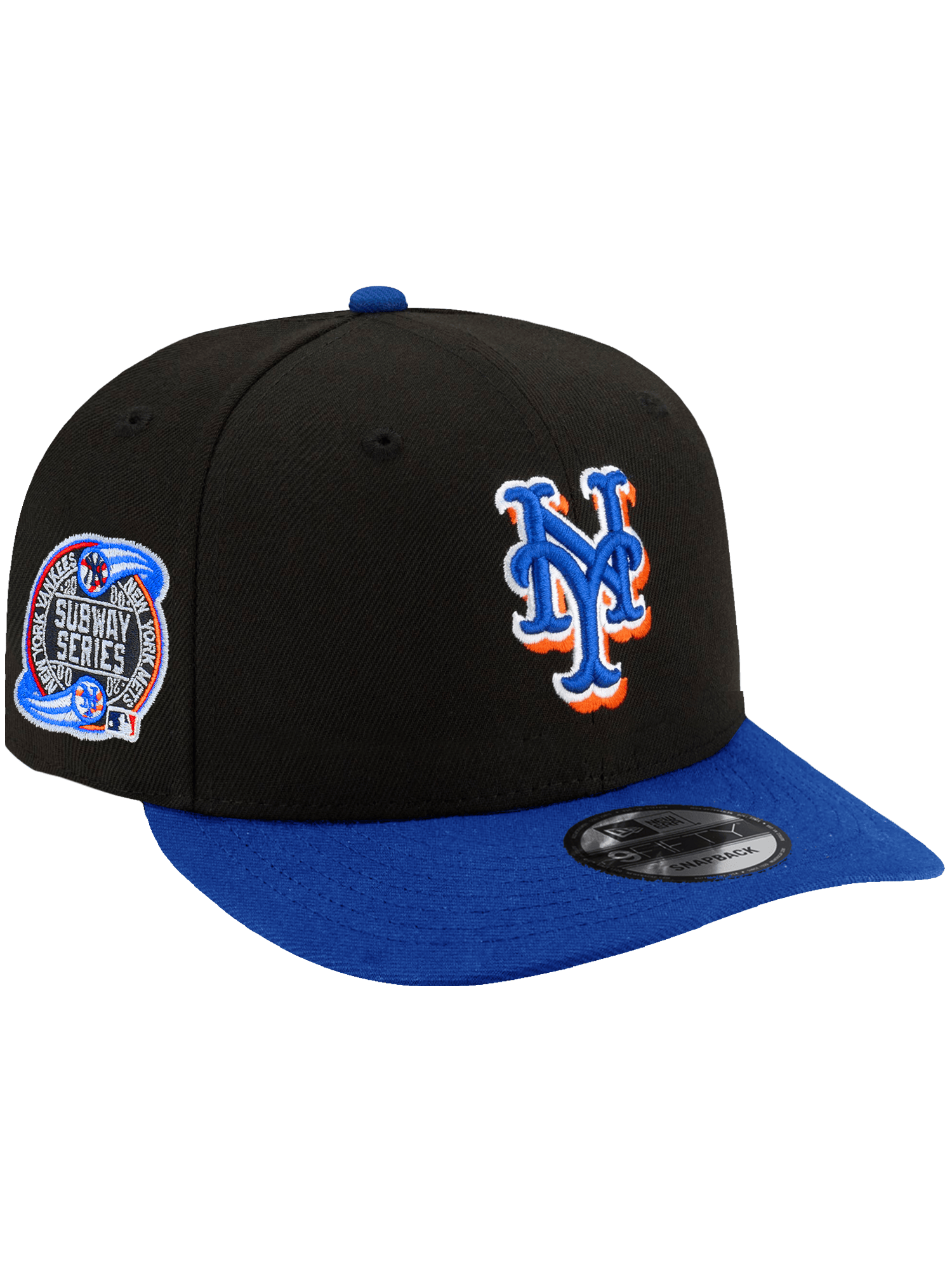 New Era Caps New York Mets New Era MLB Subway Series 2T Pre-Curved 9FIFTY Snapback Hat - Black