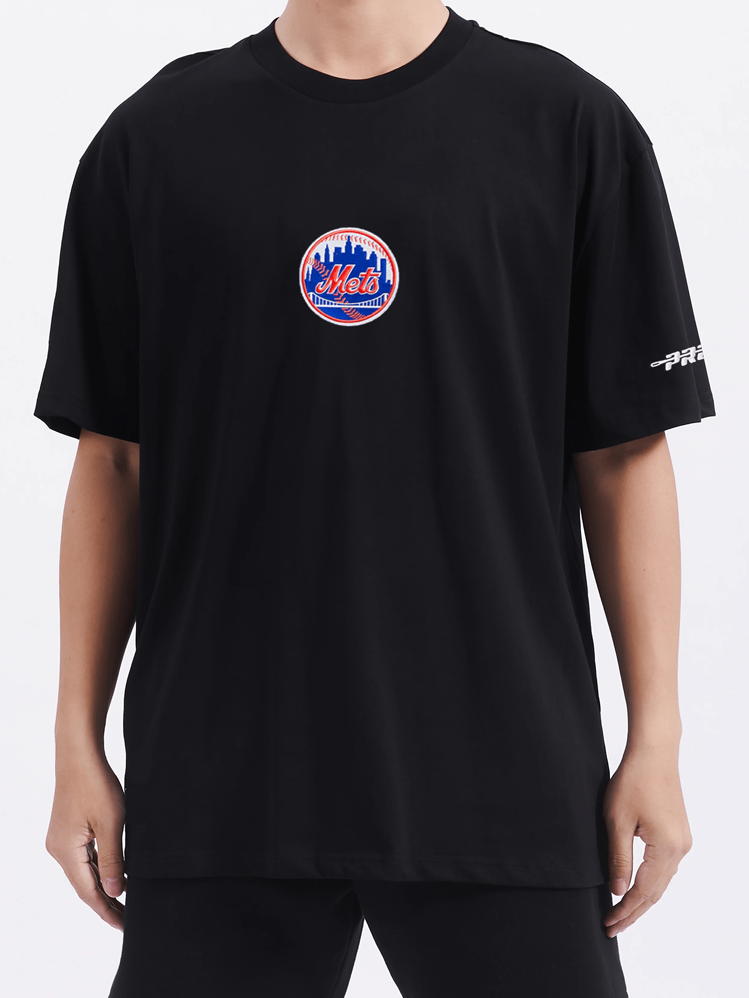 Pro Standard T-Shirts New York Mets Pro Standard MLB Icon Drop Shoulder T-Shirt - Black