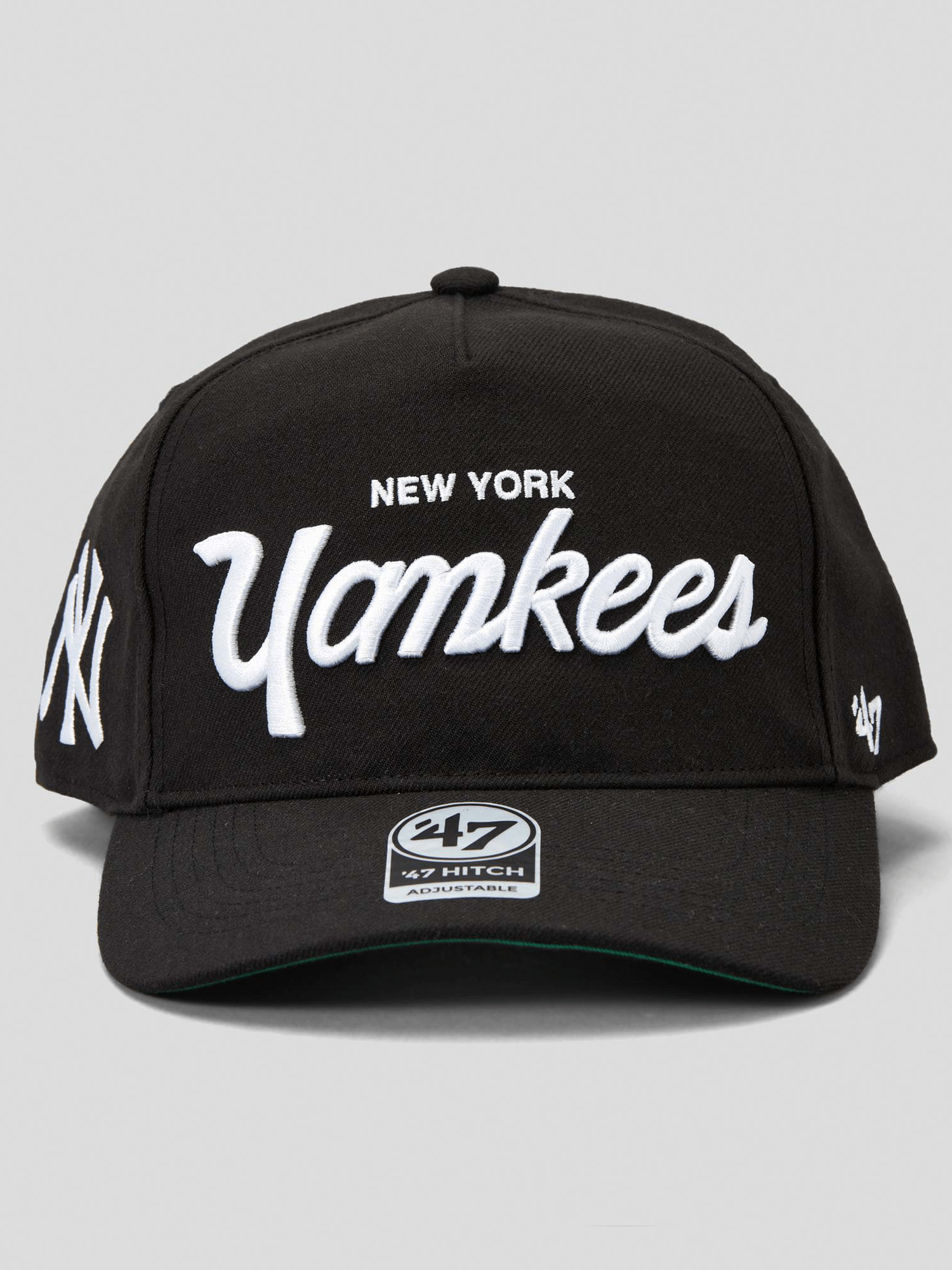47 Brand Caps New York Yankees '47 MLB Attitude Script Hitch Pre-Curved Snapback Hat - Black