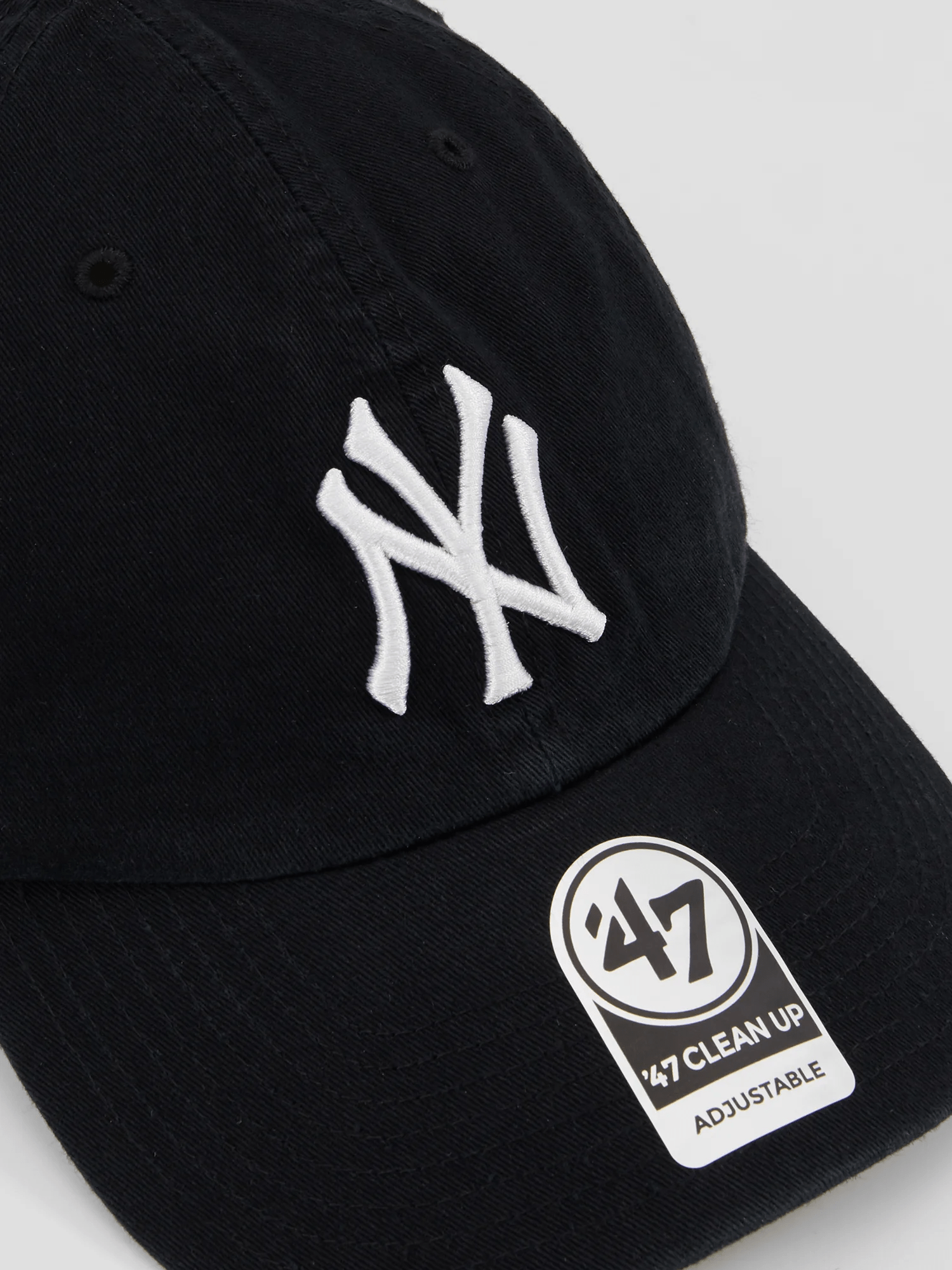 47 Brand Caps New York Yankees '47 MLB Black White Clean Up Strapback Hat - Black