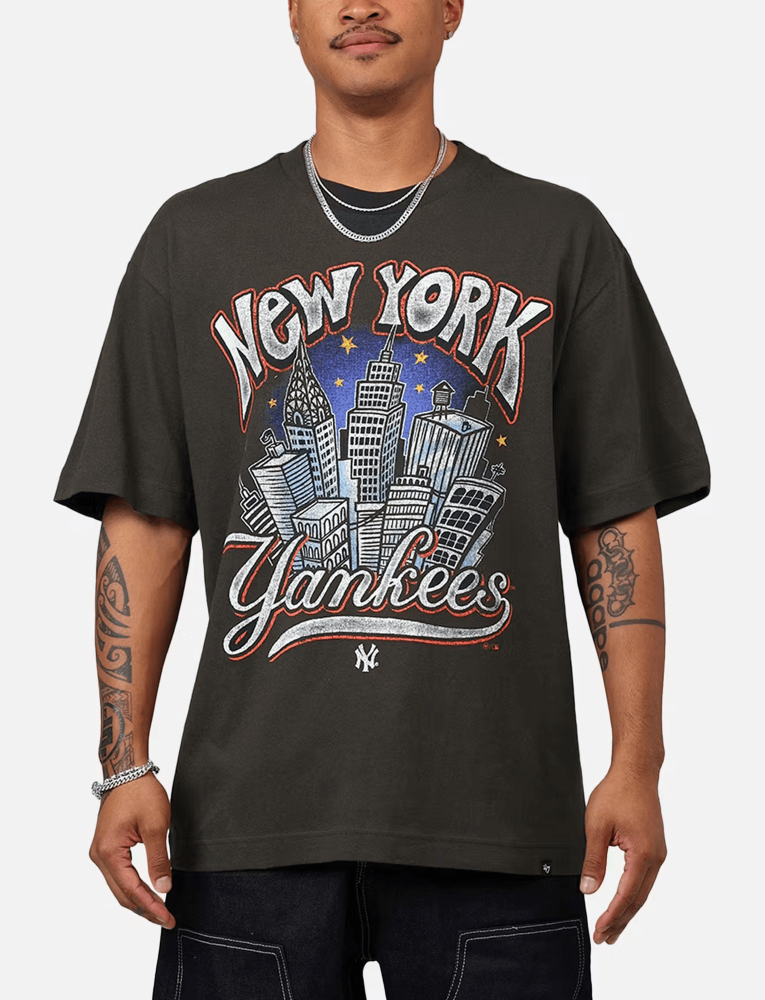47 Brand T-Shirts New York Yankees '47 MLB City Vintage Foundation T-Shirt - Carbonite