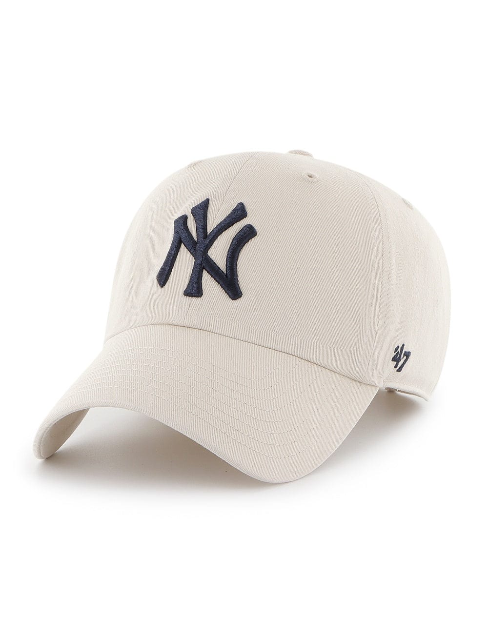 47 Brand Caps New York Yankees '47 MLB Team Clean Up Strapback Hat - Bone