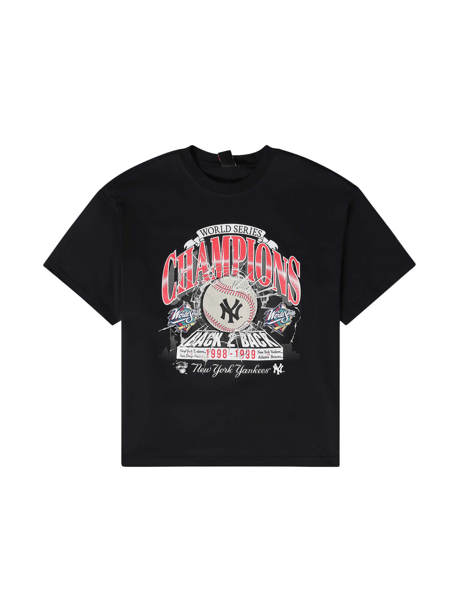 Majestic Athletic T-Shirts New York Yankees Majestic MLB Back To Back Champs Vintage T-Shirt - Faded Black