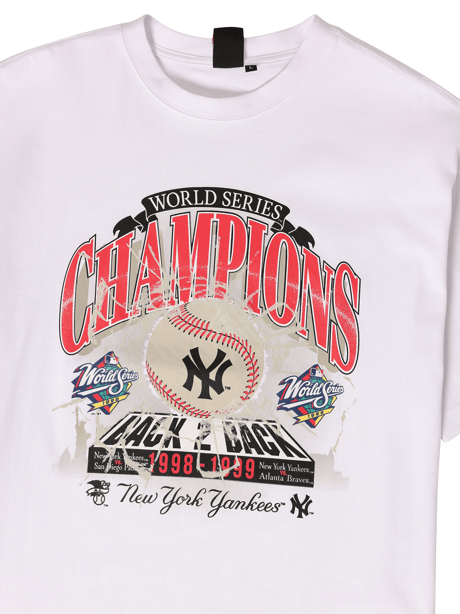 Majestic Athletic T-Shirts New York Yankees Majestic MLB Back To Back Champs Vintage T-Shirt - Optic White