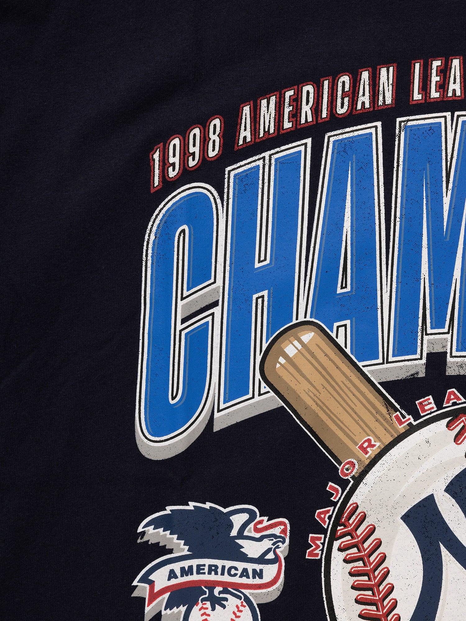 Majestic Athletic T-Shirts New York Yankees Majestic MLB League Champs Oversized Vintage T-Shirt - Navy