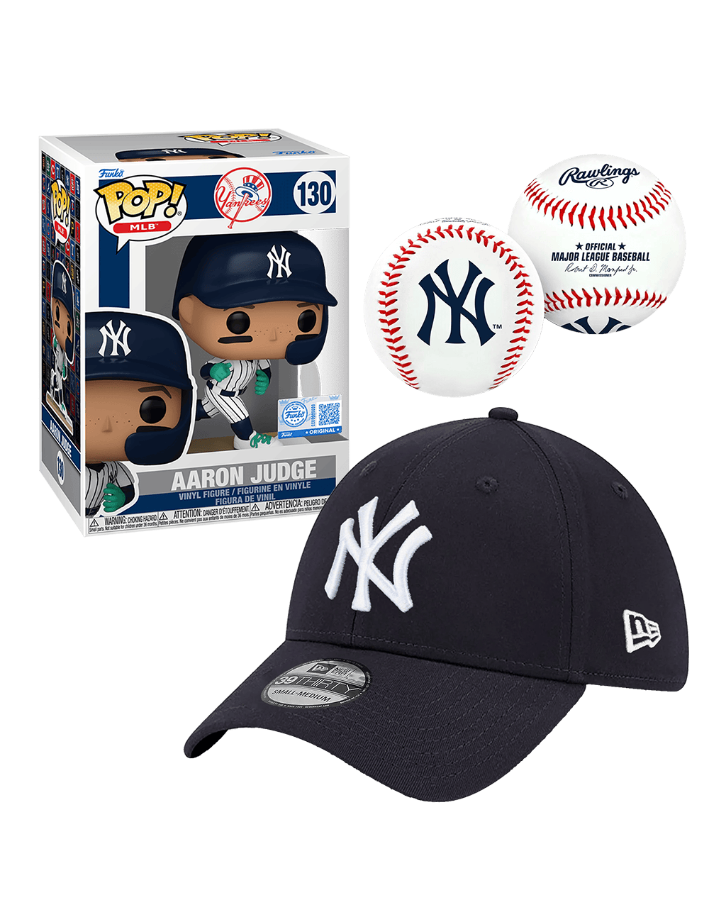 US Sports HQ Bundles New York Yankees MLB Ball, Hat & Aaron Judge Figure Bundle