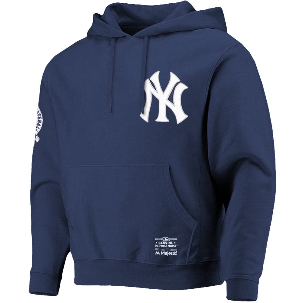 Majestic Athletic Jumpers New York Yankees MLB V Ath Vintage Hoodie Jumper - Faded Navy