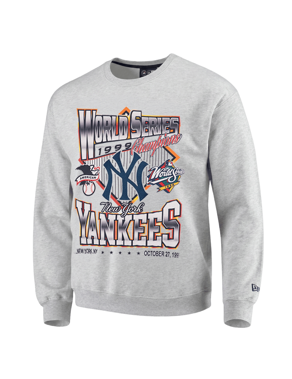 New Era Jumpers New York Yankees New Era MLB 99 Champs Crew Jumper - Grey Marle