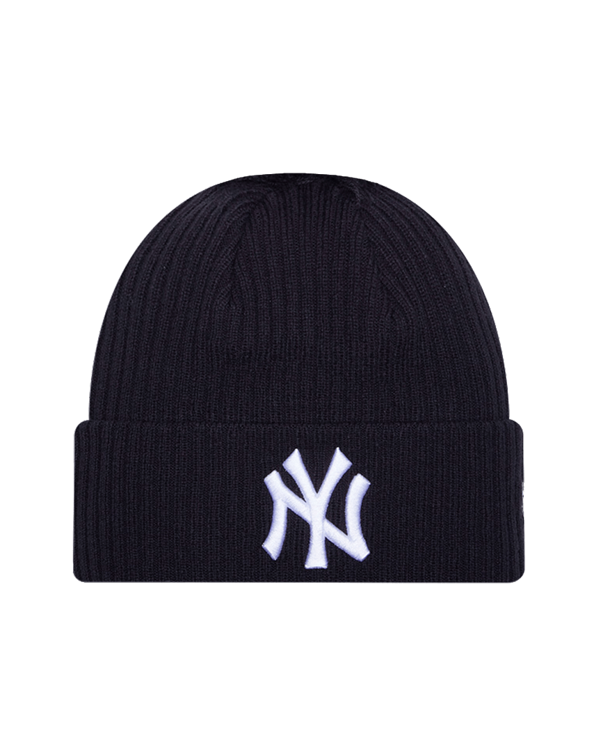 New Era Beanies OSFM New York Yankees New Era MLB Team Ribbed Knit Pomless Beanie - Navy