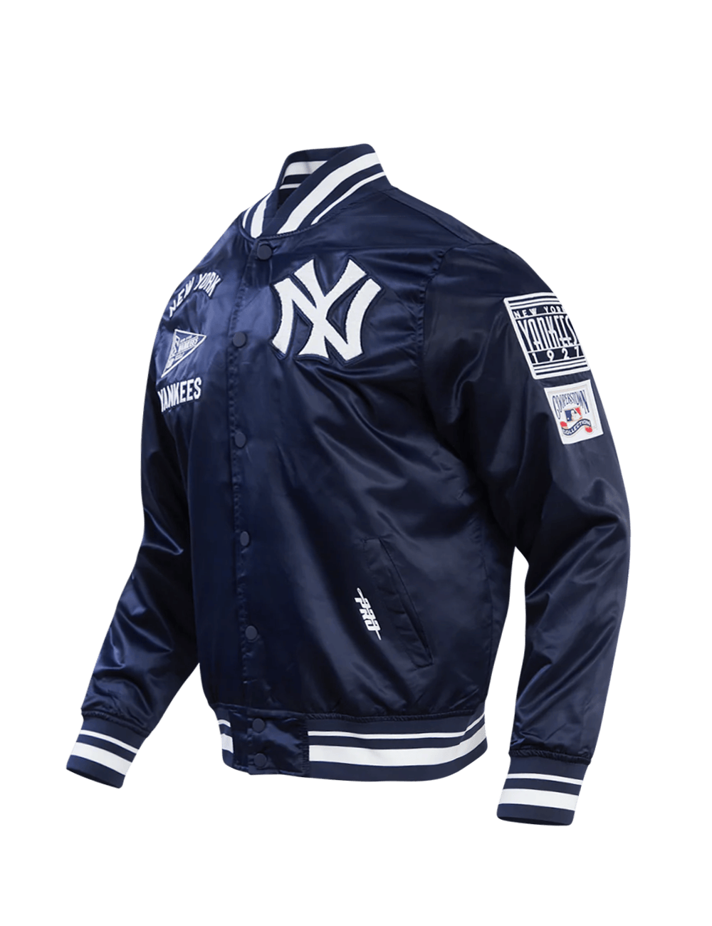 Pro Standard Jackets New York Yankees Pro Standard MLB Retro Classic Lightweight Satin Jacket - Navy