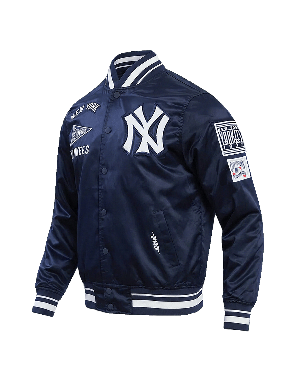 Pro Standard Jackets New York Yankees Pro Standard MLB Retro Classic Lightweight Satin Jacket - Navy
