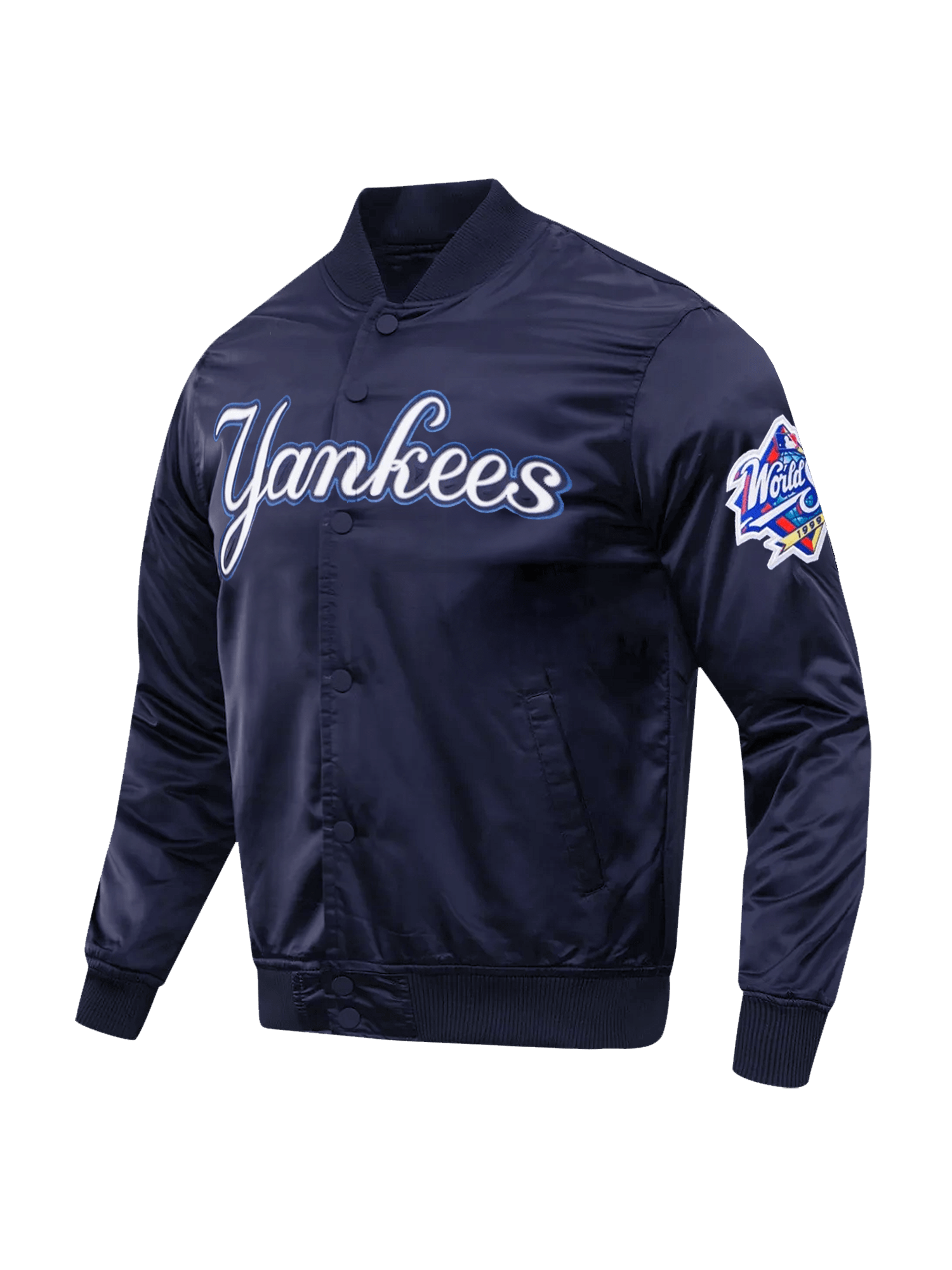 Pro Standard Jackets New York Yankees Pro Standard MLB Team Classic Satin Button Jacket - Navy