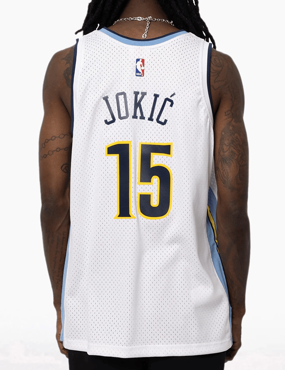Mitchell And Ness Jerseys Nikola Jokic Denver Nuggets 16-17 Away Mitchell & Ness NBA HWC Swingman Jersey - White