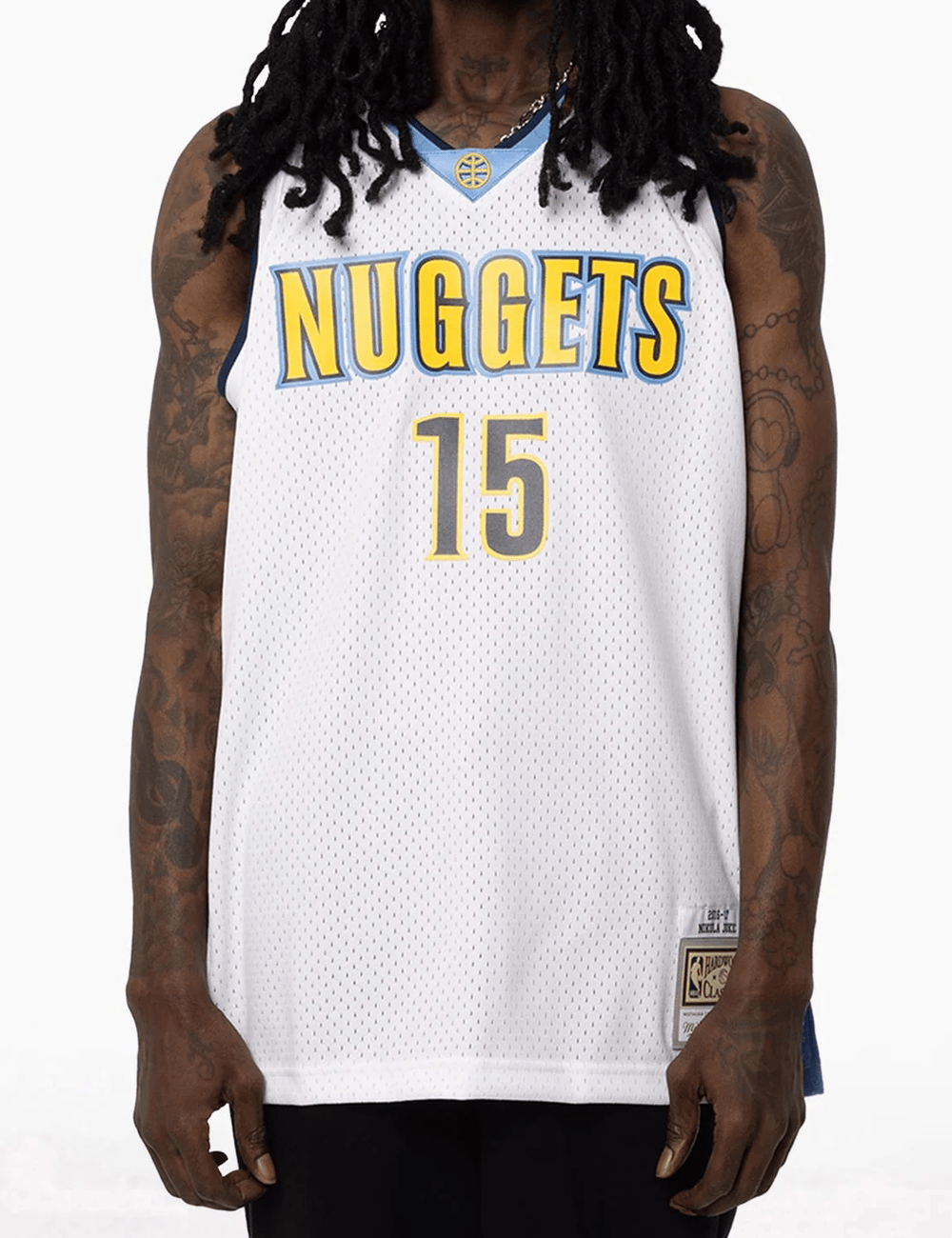 Mitchell And Ness Jerseys Nikola Jokic Denver Nuggets 16-17 Away Mitchell & Ness NBA HWC Swingman Jersey - White