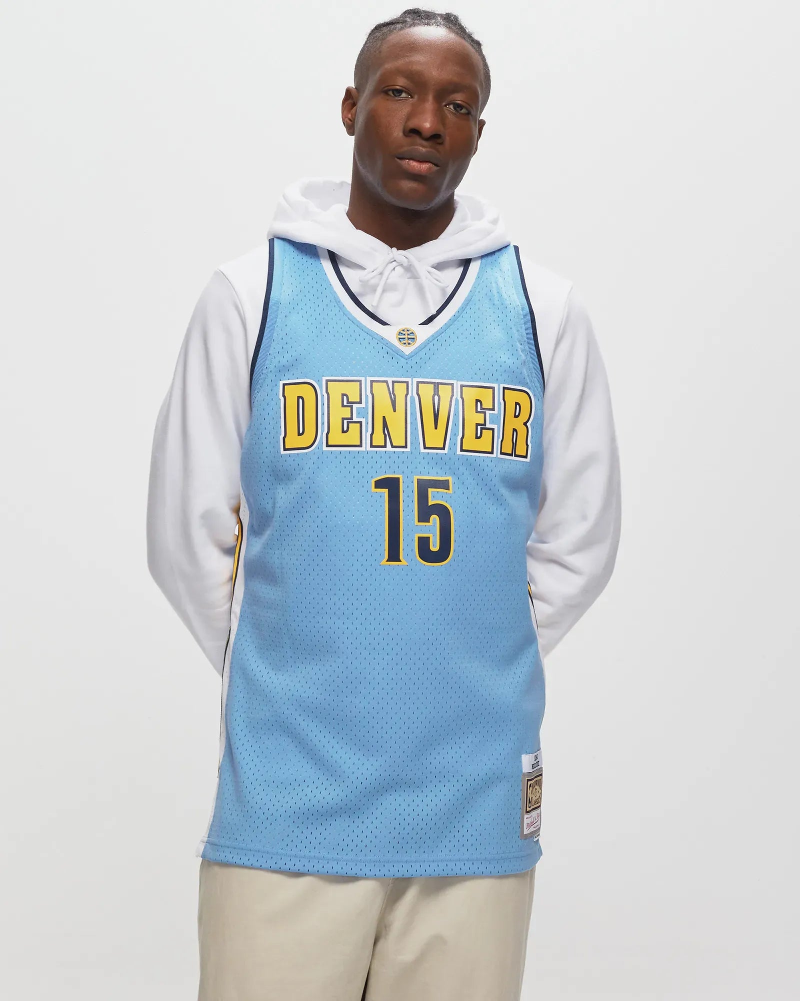 Mitchell And Ness Jerseys Nikola Jokic Denver Nuggets Mitchell & Ness NBA 16-17 Home Swingman Jersey - Light Blue