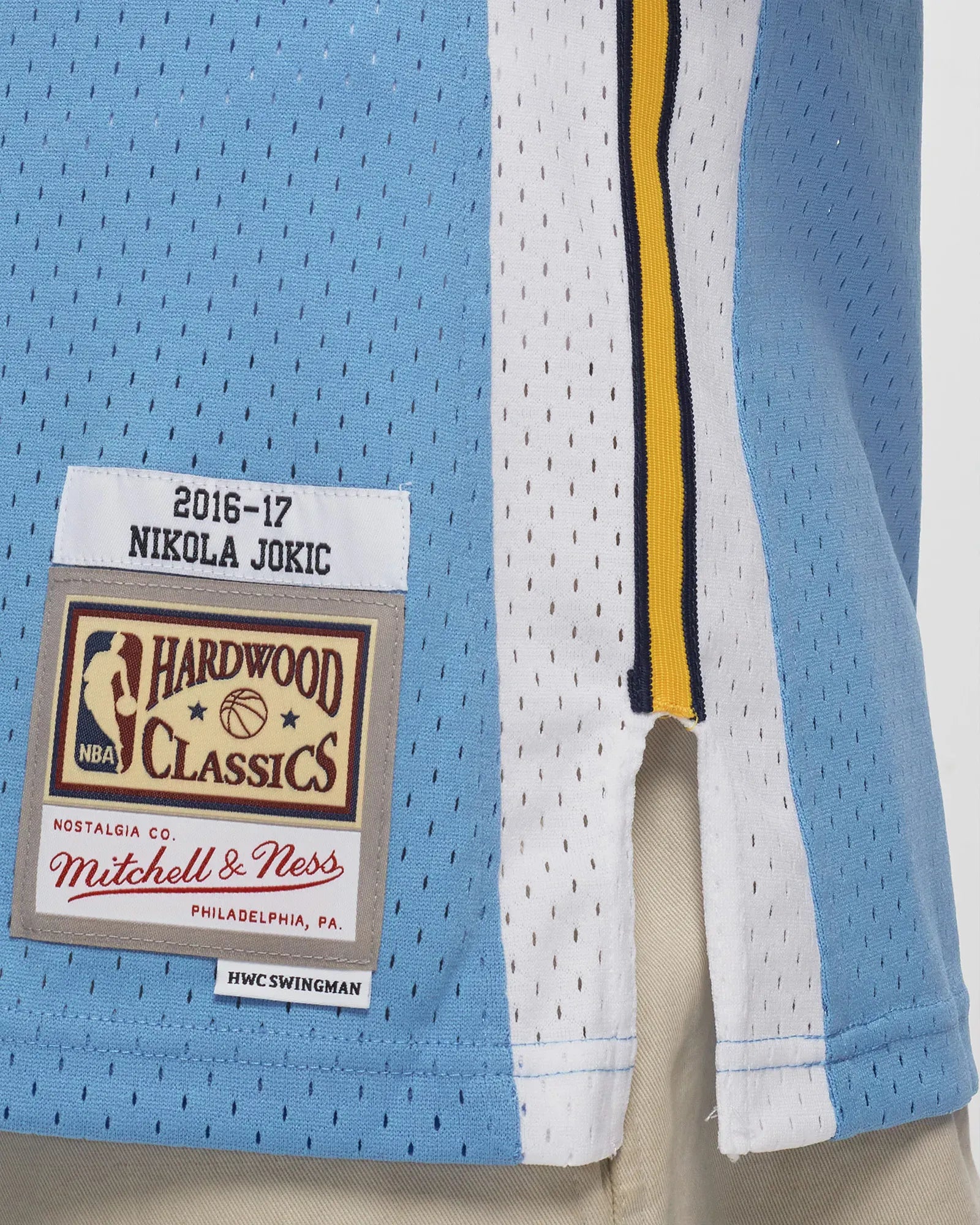 Mitchell And Ness Jerseys Nikola Jokic Denver Nuggets Mitchell & Ness NBA 16-17 Home Swingman Jersey - Light Blue