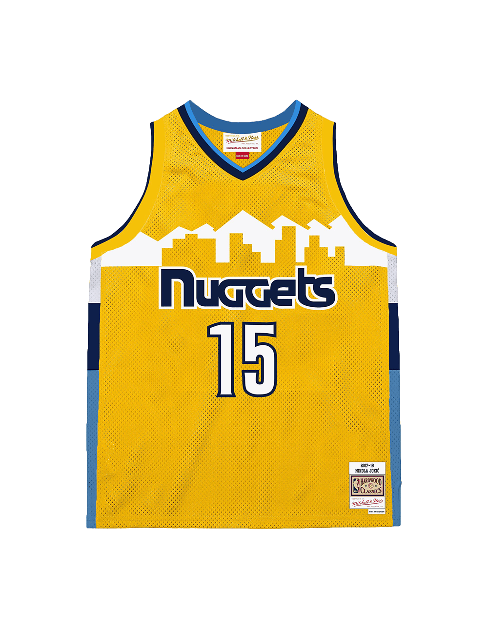Mitchell And Ness Jerseys Nikola Jokic Denver Nuggets Mitchell & Ness NBA 17-18 Alt HWC Swingman Jersey - Gold
