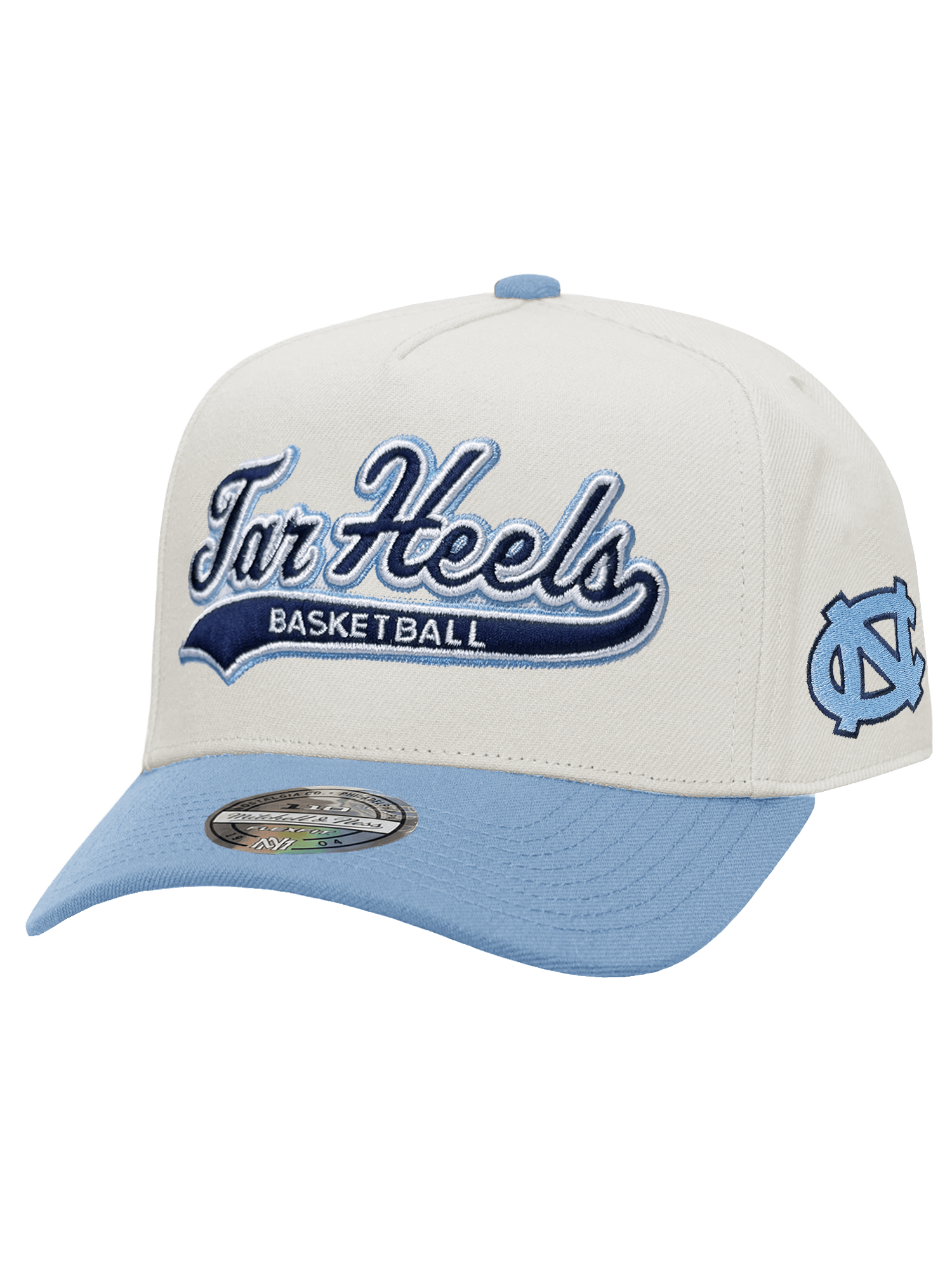 Mitchell And Ness Caps North Carolina Tar Heels Mitchell & Ness NCAA 2T Tailsweep 110 Flex Snapback Hat - Off White