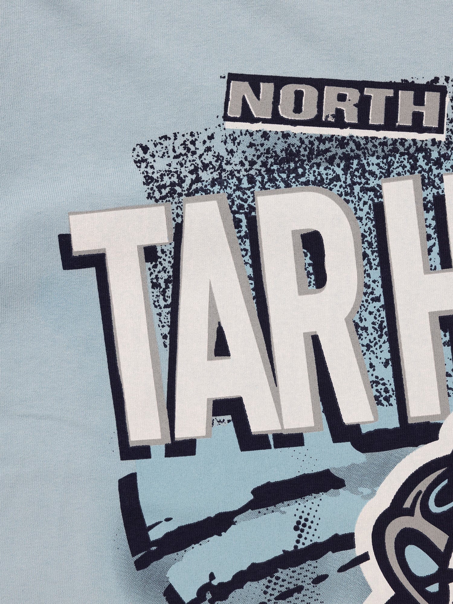 Mitchell And Ness T-Shirts North Carolina Tar Heels Mitchell & Ness NCAA Abstract Vintage T-Shirt - Faded Blue