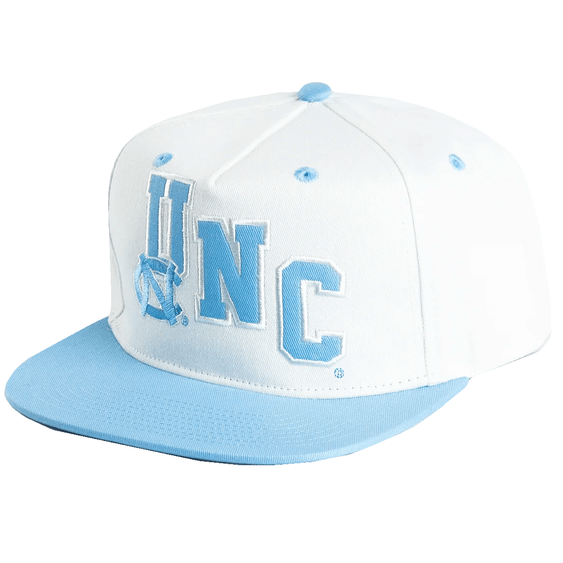 Mitchell And Ness Caps North Carolina Tar Heels Mitchell & Ness NCAA Collage Deadstock Snapback Hat - Off White
