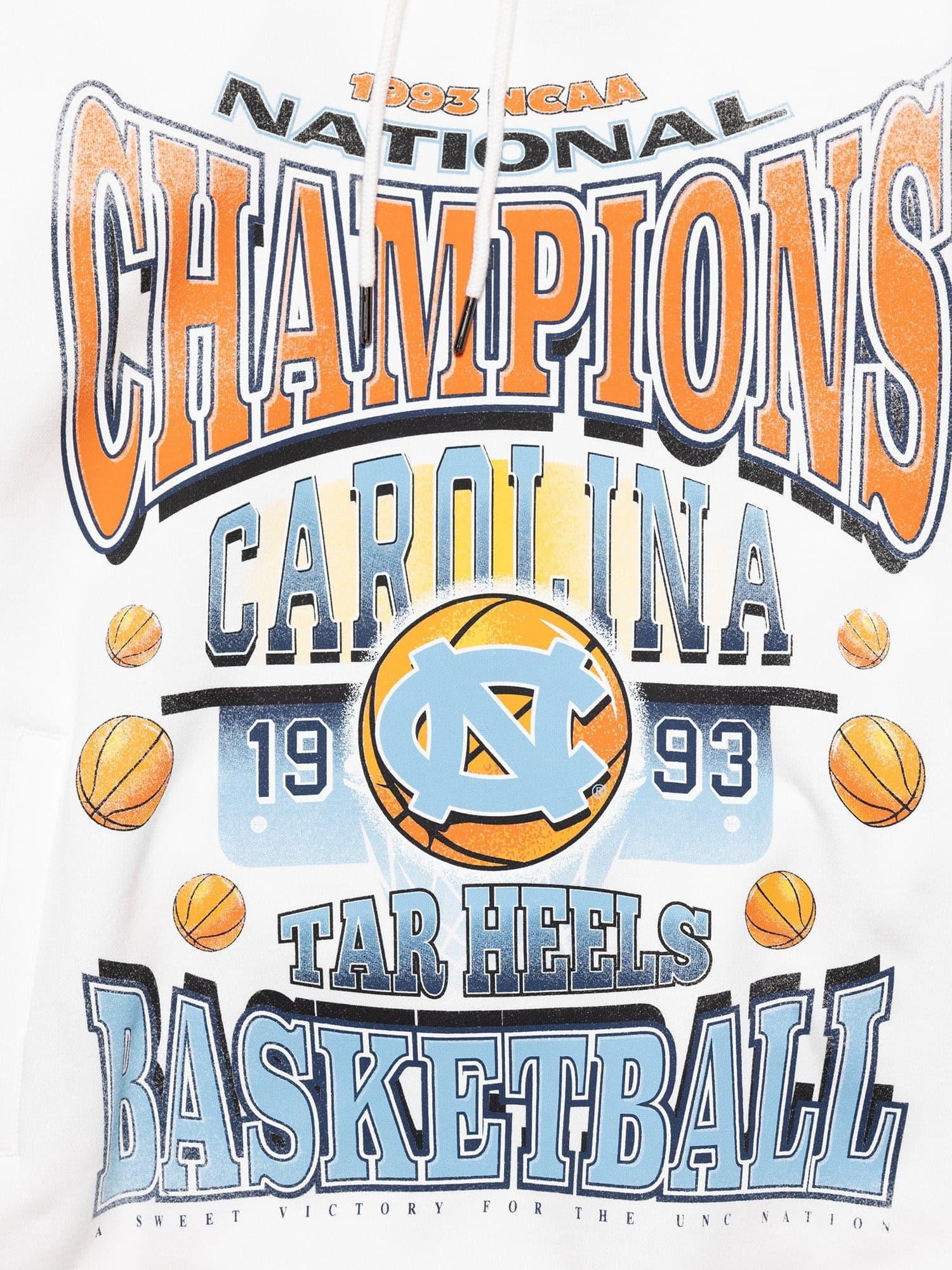 NCAA Branded Jumpers North Carolina Tar Heels NCAA 93 Champs Vintage Hoodie Jumper - Vintage White