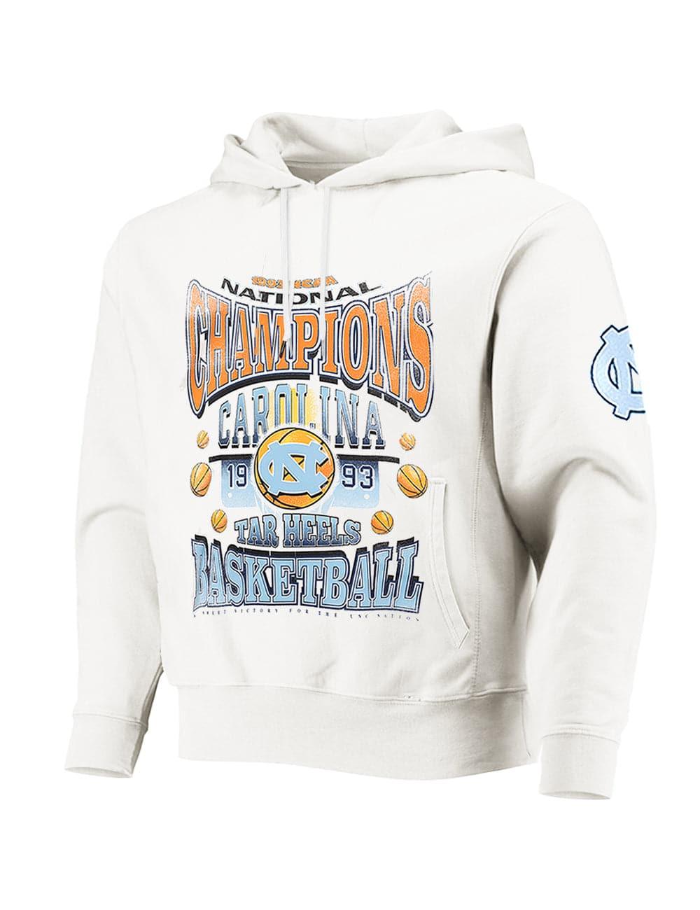 NCAA Branded Jumpers North Carolina Tar Heels NCAA 93 Champs Vintage Hoodie Jumper - Vintage White