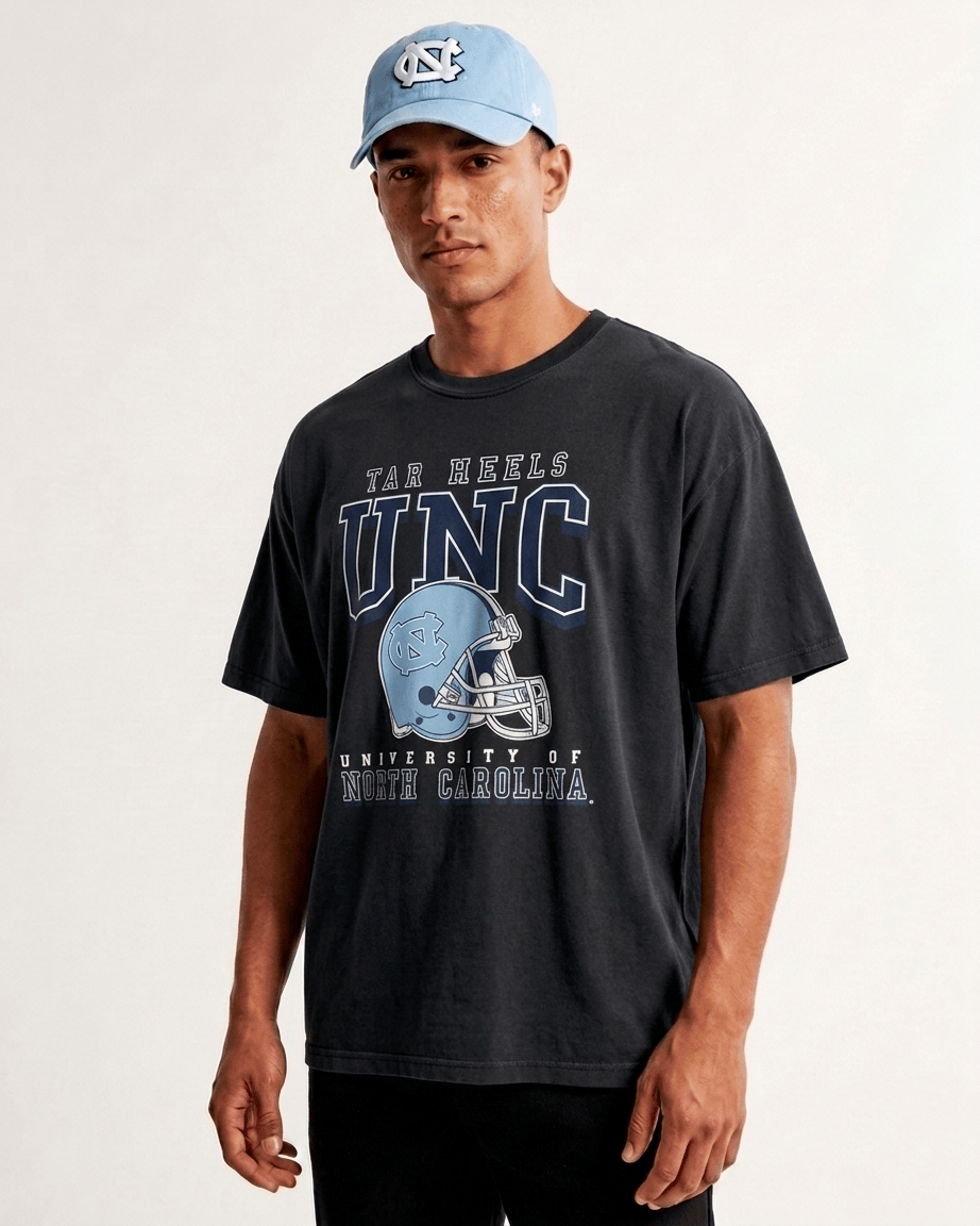 US Sports HQ North Carolina Tar Heels NCAA Clean Up Hat & T-Shirt Bundle