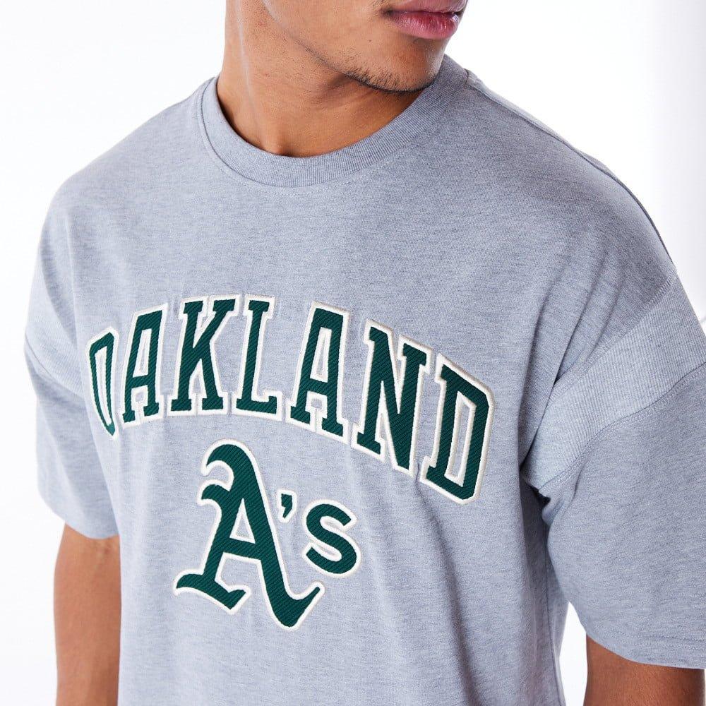 New Era T-Shirts Oakland Athletics New Era MLB Rib Infill Oversized T-Shirt - Grey