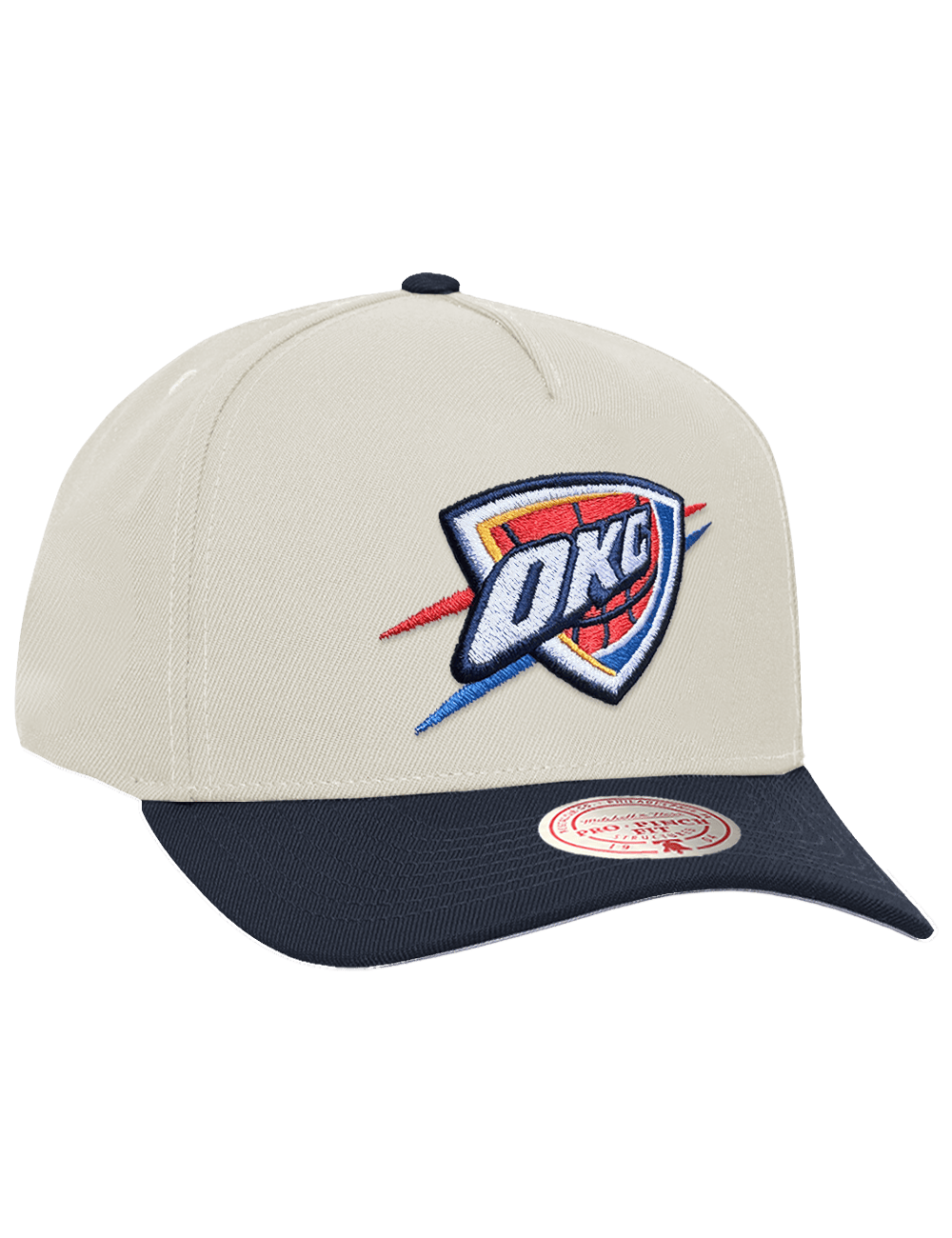 Mitchell And Ness Caps OSFM Oklahoma City Thunder Mitchell & Ness NBA Team Pro Pinch Snapback Hat - Chrome