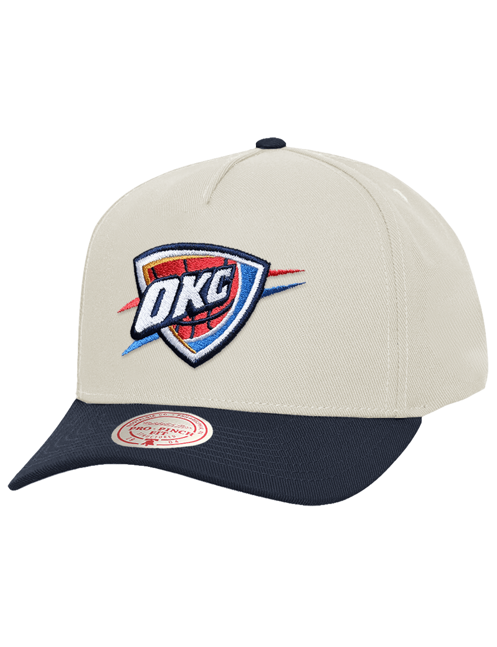 Mitchell And Ness Caps OSFM Oklahoma City Thunder Mitchell & Ness NBA Team Pro Pinch Snapback Hat - Chrome