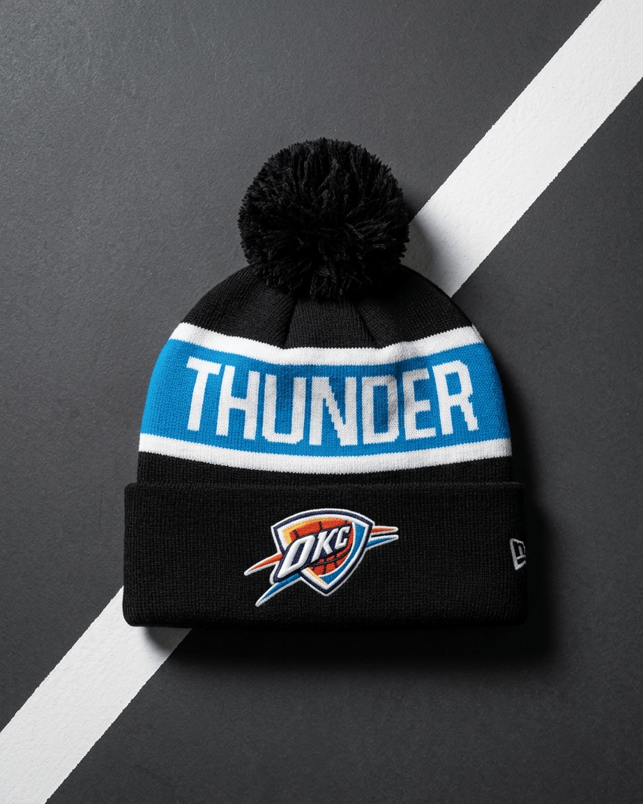 New Era Beanies Oklahoma City Thunder New Era NBA Spell Out Knit Beanie - Black