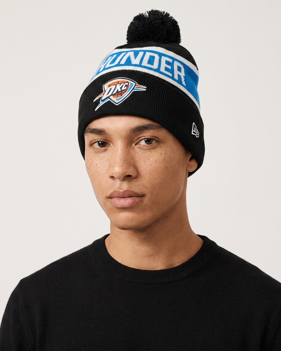 New Era Beanies Oklahoma City Thunder New Era NBA Spell Out Knit Beanie - Black