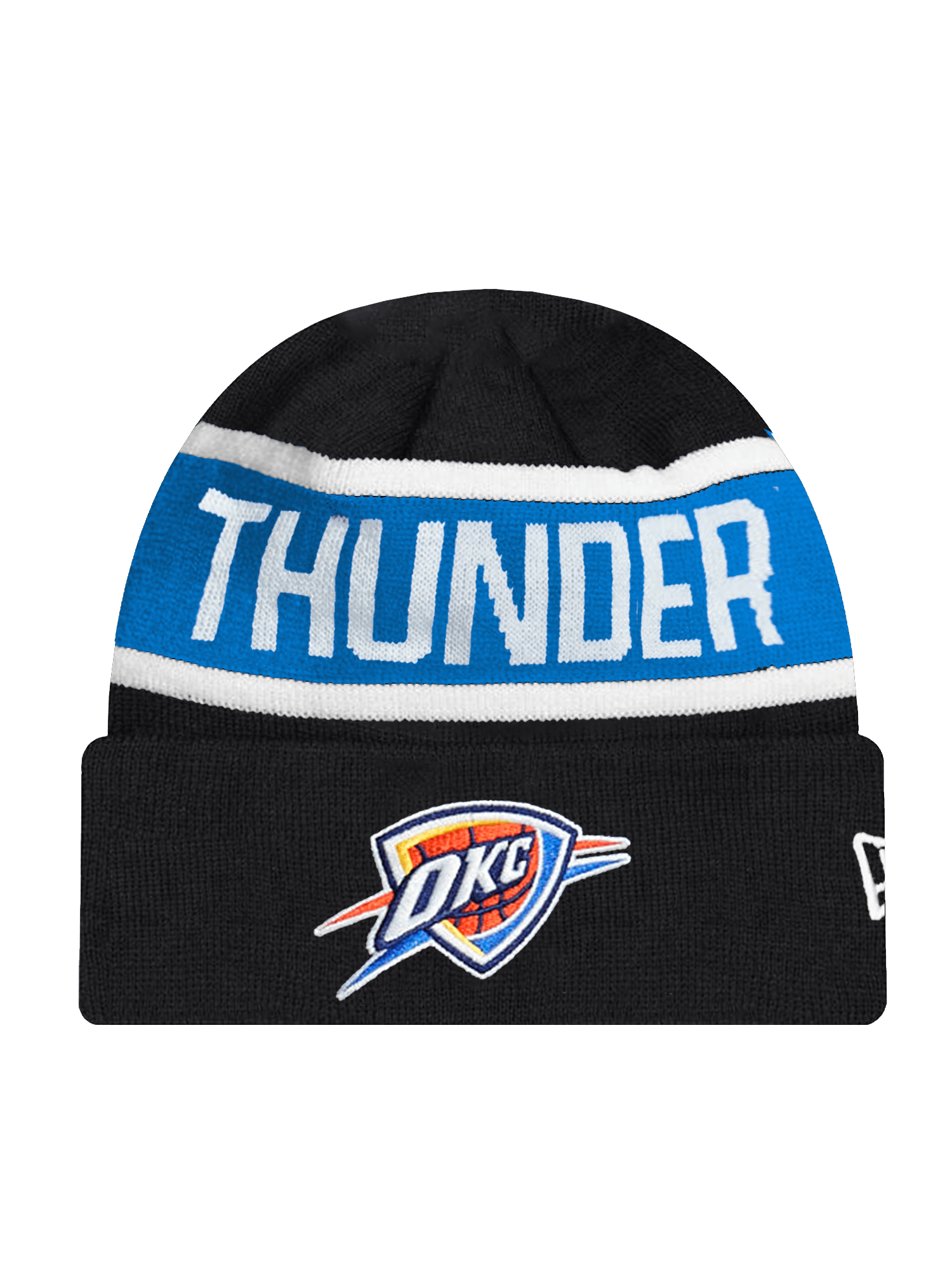 New Era Beanies Oklahoma City Thunder New Era NBA Spell Out Pomless Knit Beanie - Black