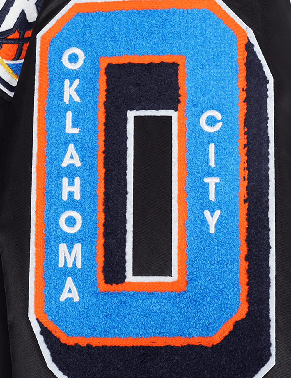 Pro Standard Jackets Oklahoma City Thunder Pro Standard NBA Old English Rib Satin Jacket - Black