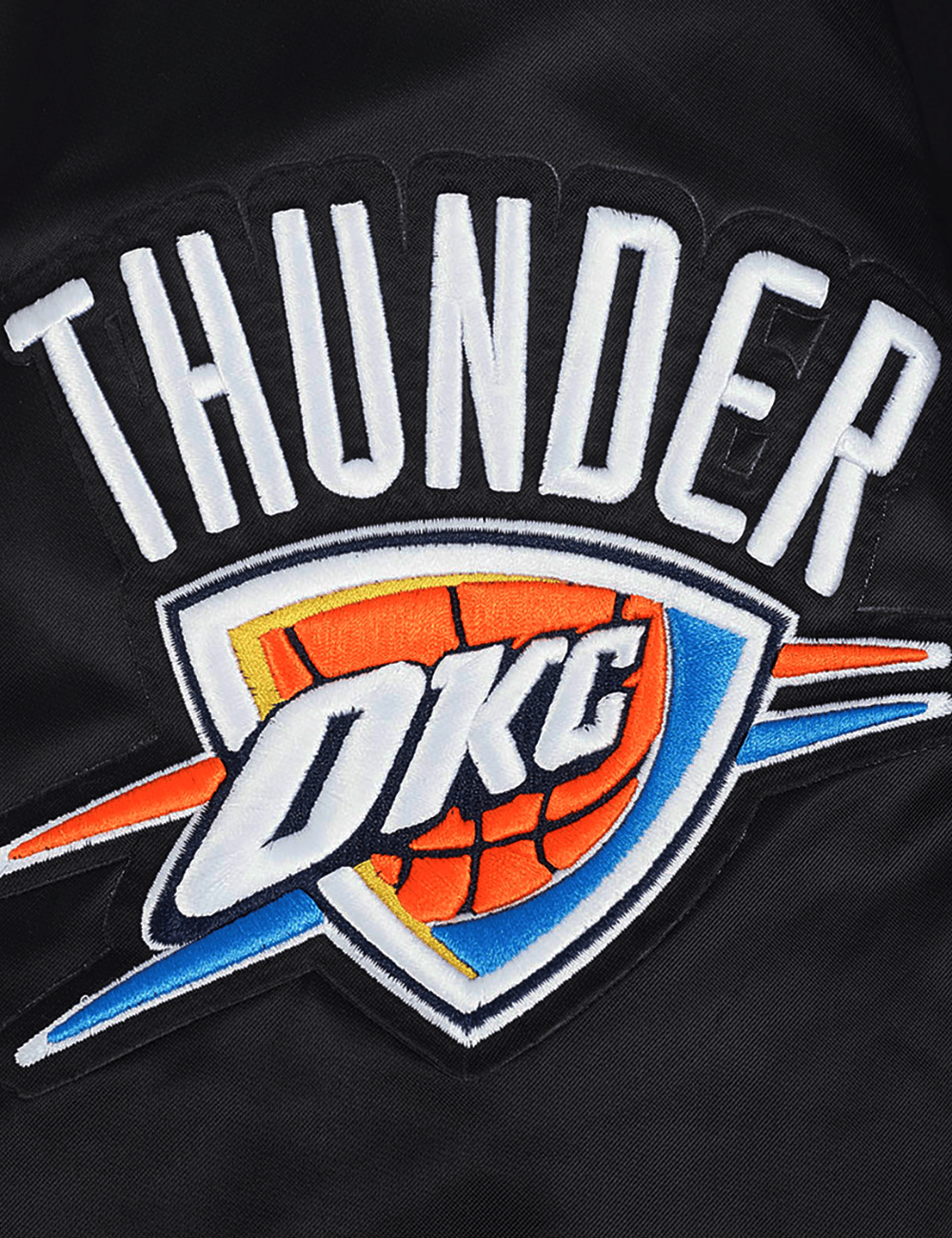 Pro Standard Jackets Oklahoma City Thunder Pro Standard NBA Old English Rib Satin Jacket - Black