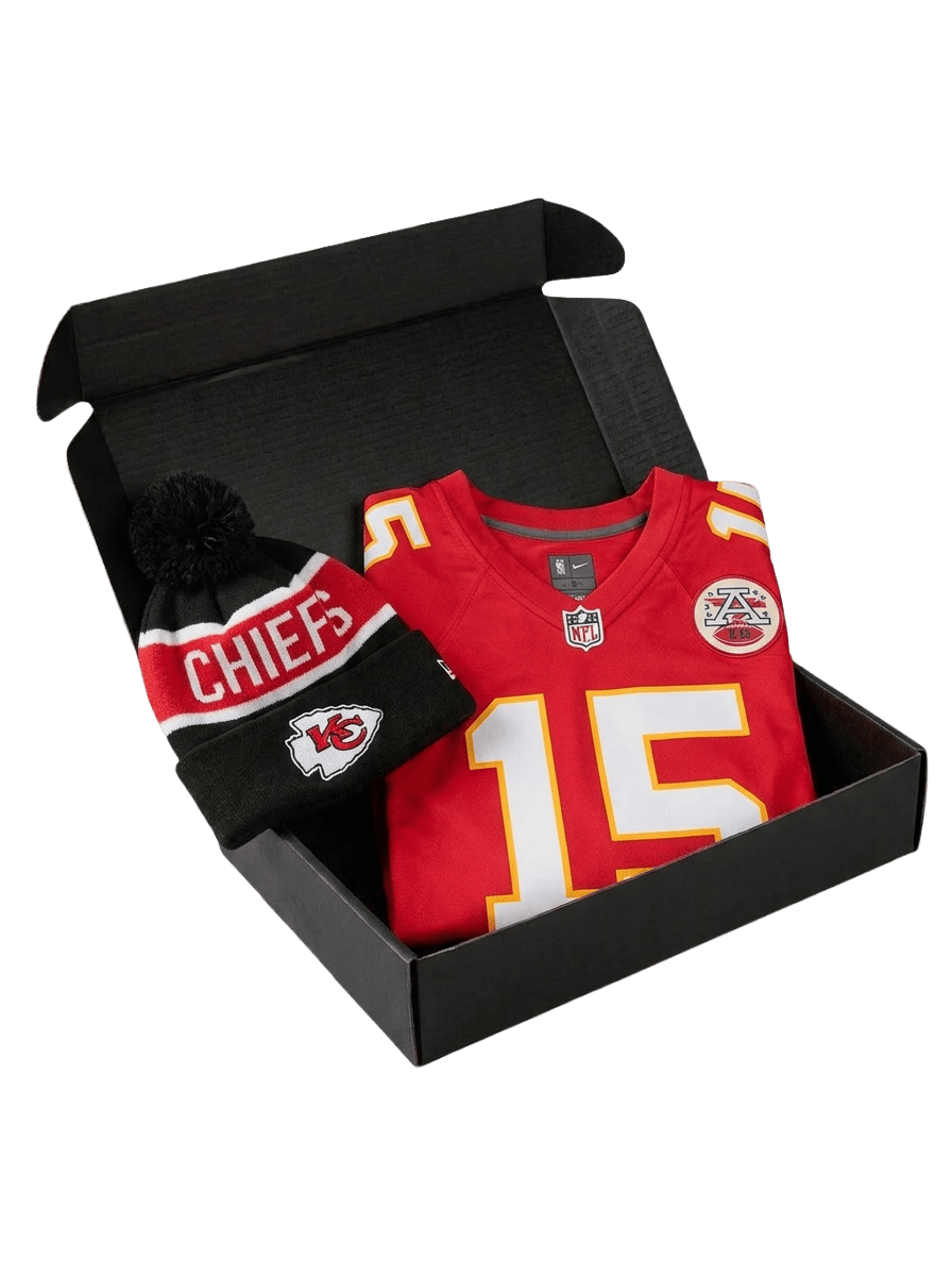US Sports HQ Gift Boxes Patrick Mahomes Kansas City Chiefs NFL Jersey & Beanie Gift Box