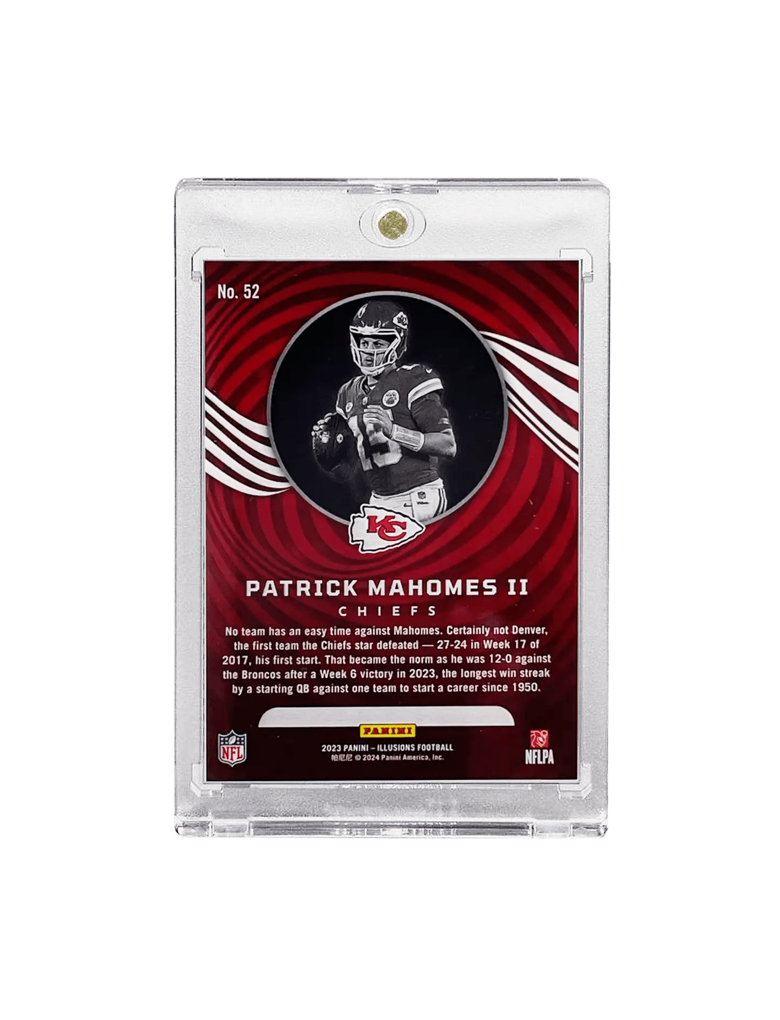 Panini Cards Patrick Mahomes Kansas City Chiefs Panini NFL 23 Illusions 52 Card
