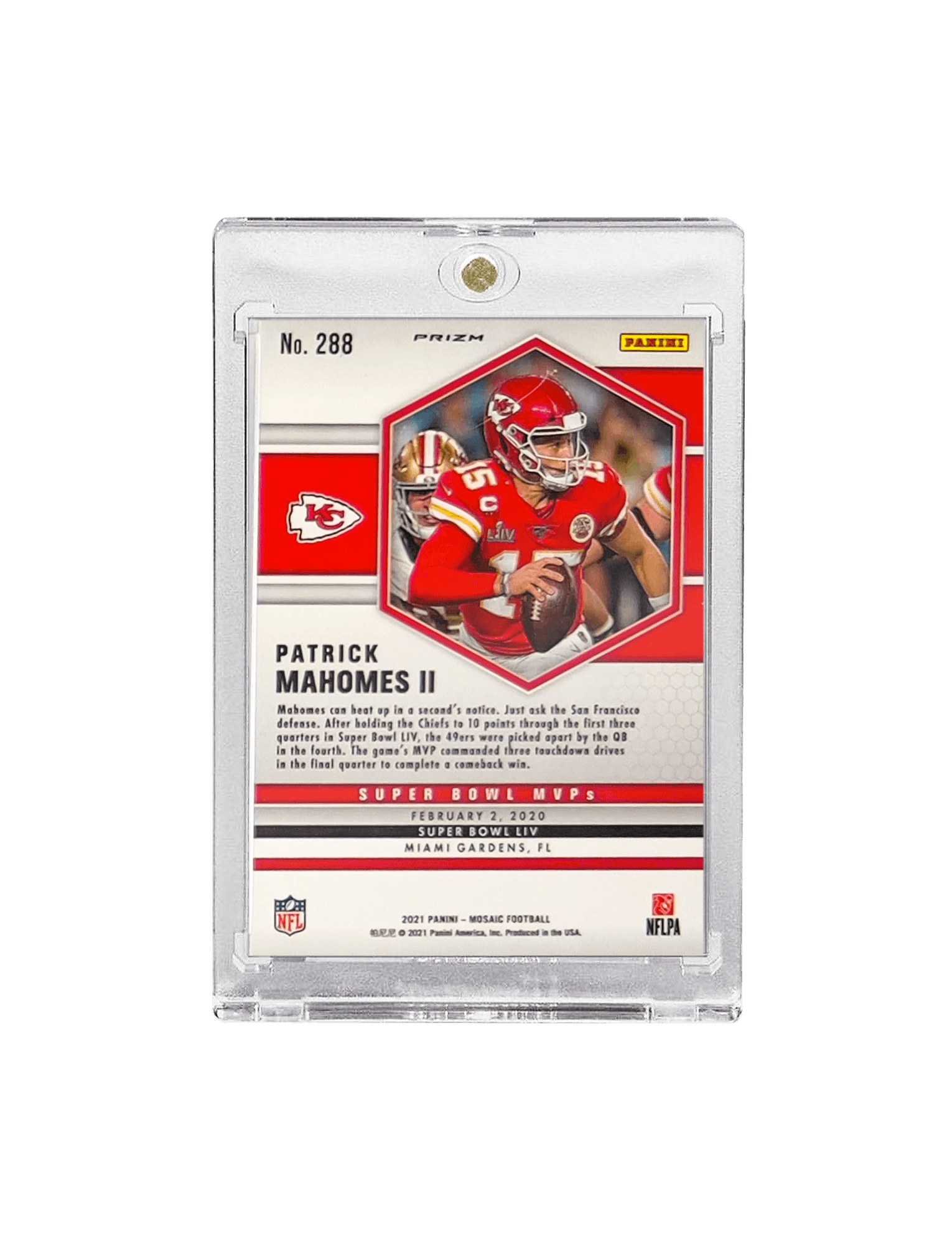 Panini Cards Patrick Mahomes Kansas City Chiefs Panini NFL Mosaic 21 Pink 288 Card