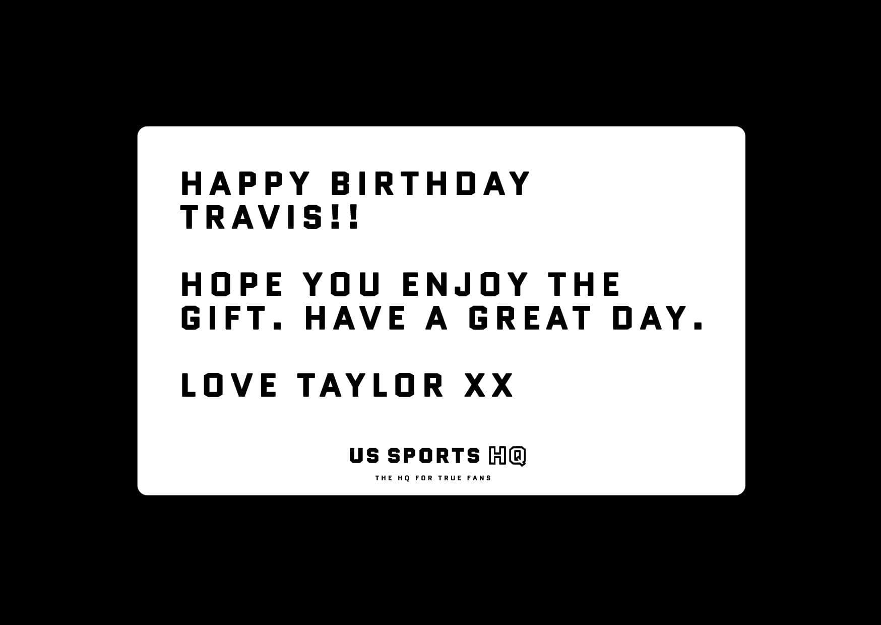 US Sports HQ Gifts Personalised Physical Gift Note Card