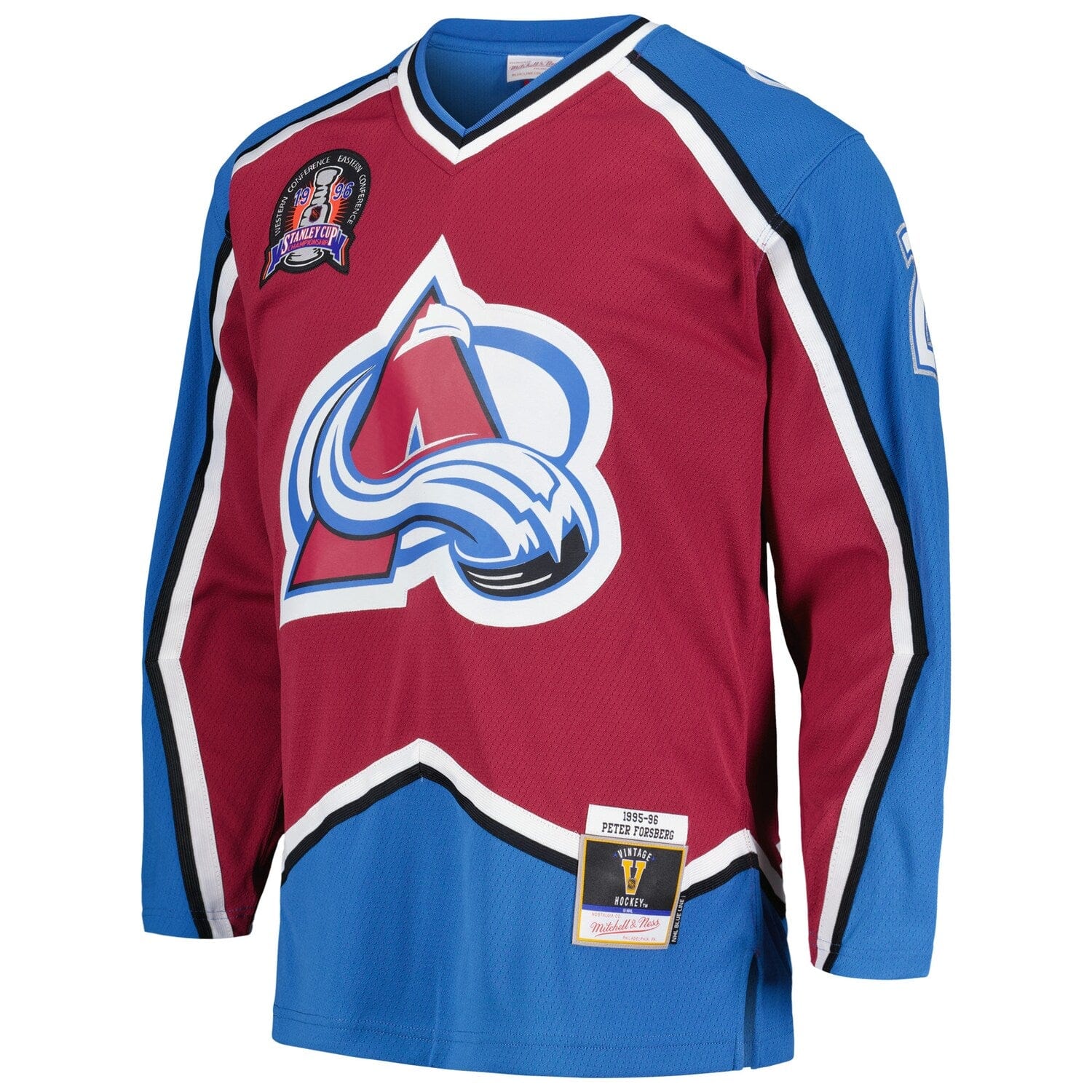 Mitchell And Ness Jerseys Peter Forsberg Colorado Avalanche Mitchell & Ness NHL 95-96 Blue Line Jersey - Burgundy