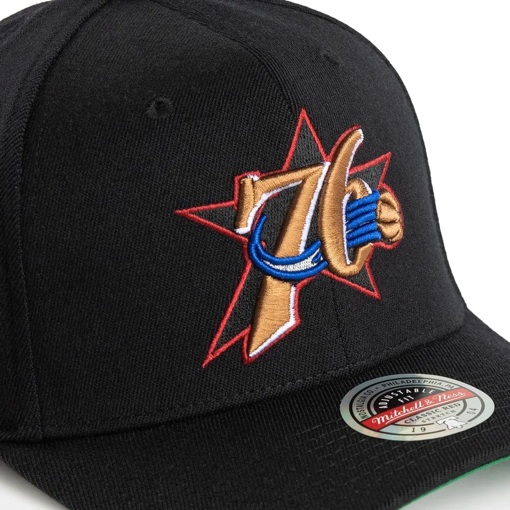 Mitchell And Ness Caps Philadelphia 76ers Mitchell & Ness NBA HWC Classic Red Snapback Hat - Black