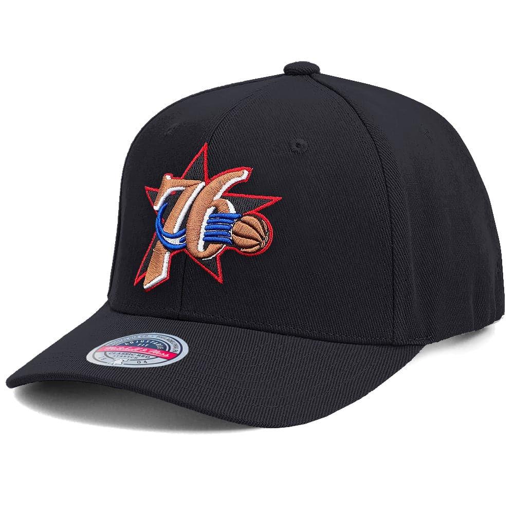 Mitchell And Ness Caps Philadelphia 76ers Mitchell & Ness NBA HWC Classic Red Snapback Hat - Black