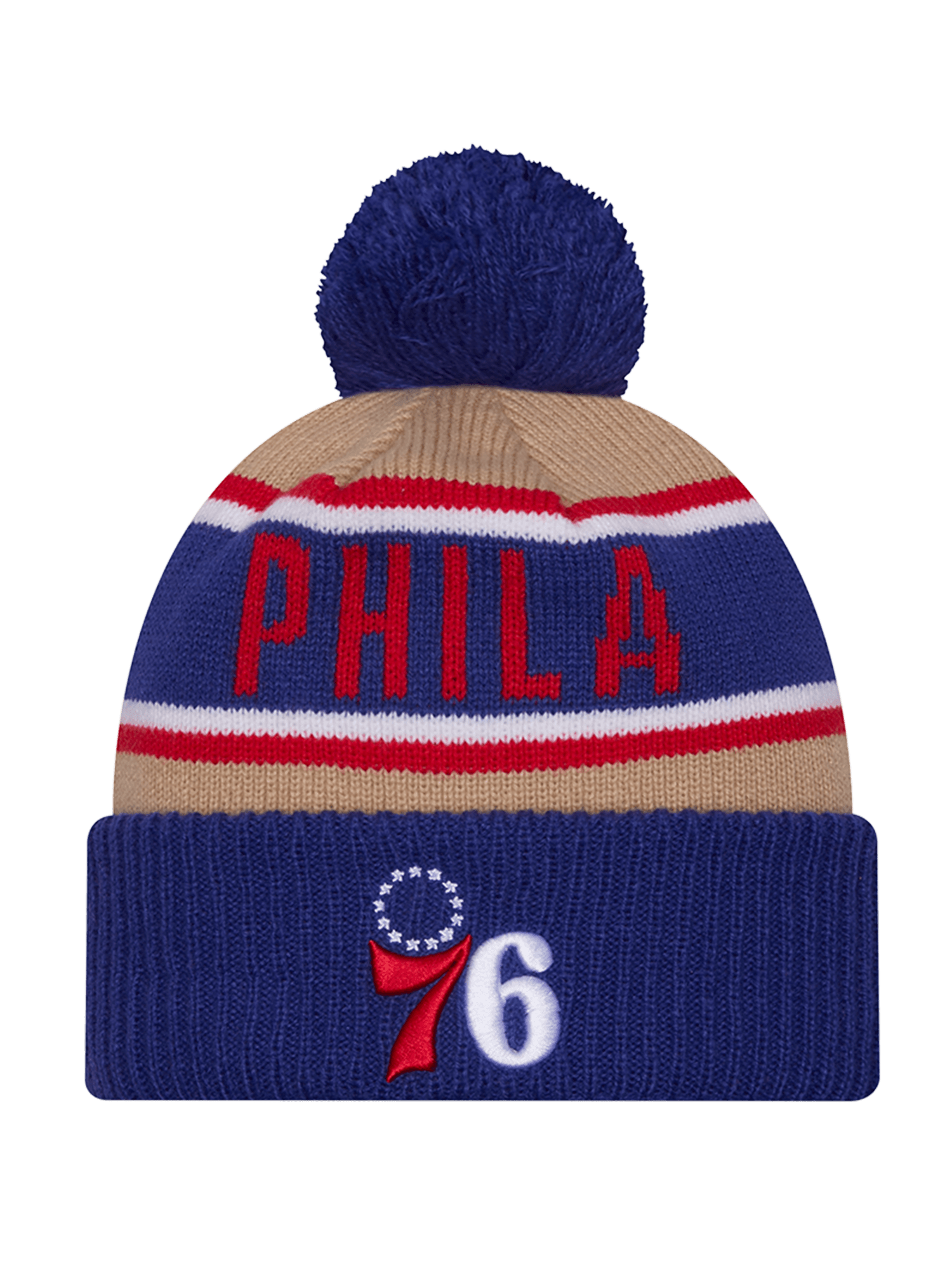 New Era Beanies Philadelphia 76ers New Era NBA 24 Draft Knit Beanie - Tan