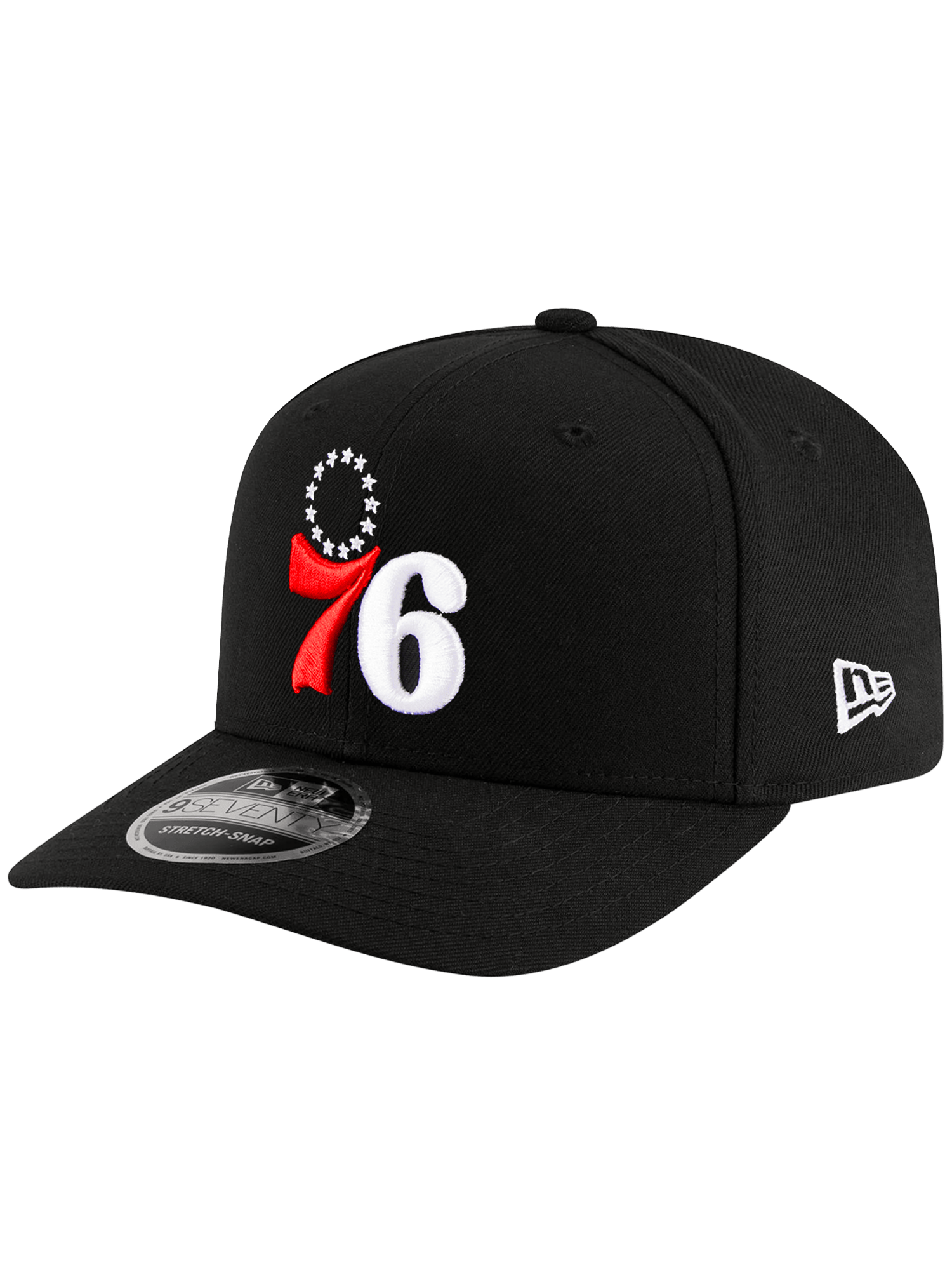 New Era Caps OSFA Philadelphia 76ers New Era NBA Alt 9SEVENTY Stretch-Snapback Hat - Black